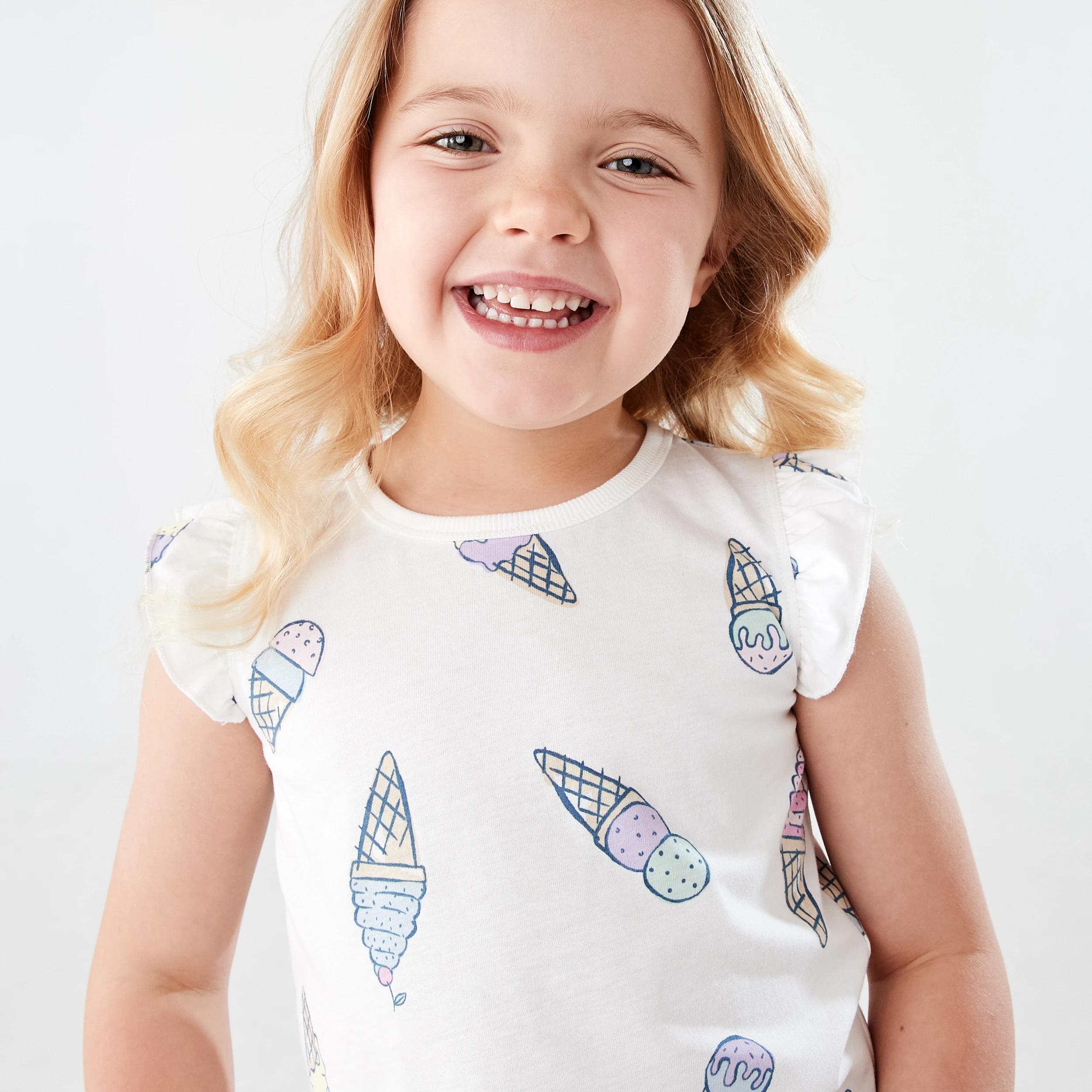 3 Short Sleeve Jersey Pyjama Set ICE CREAMS, 3 of 8