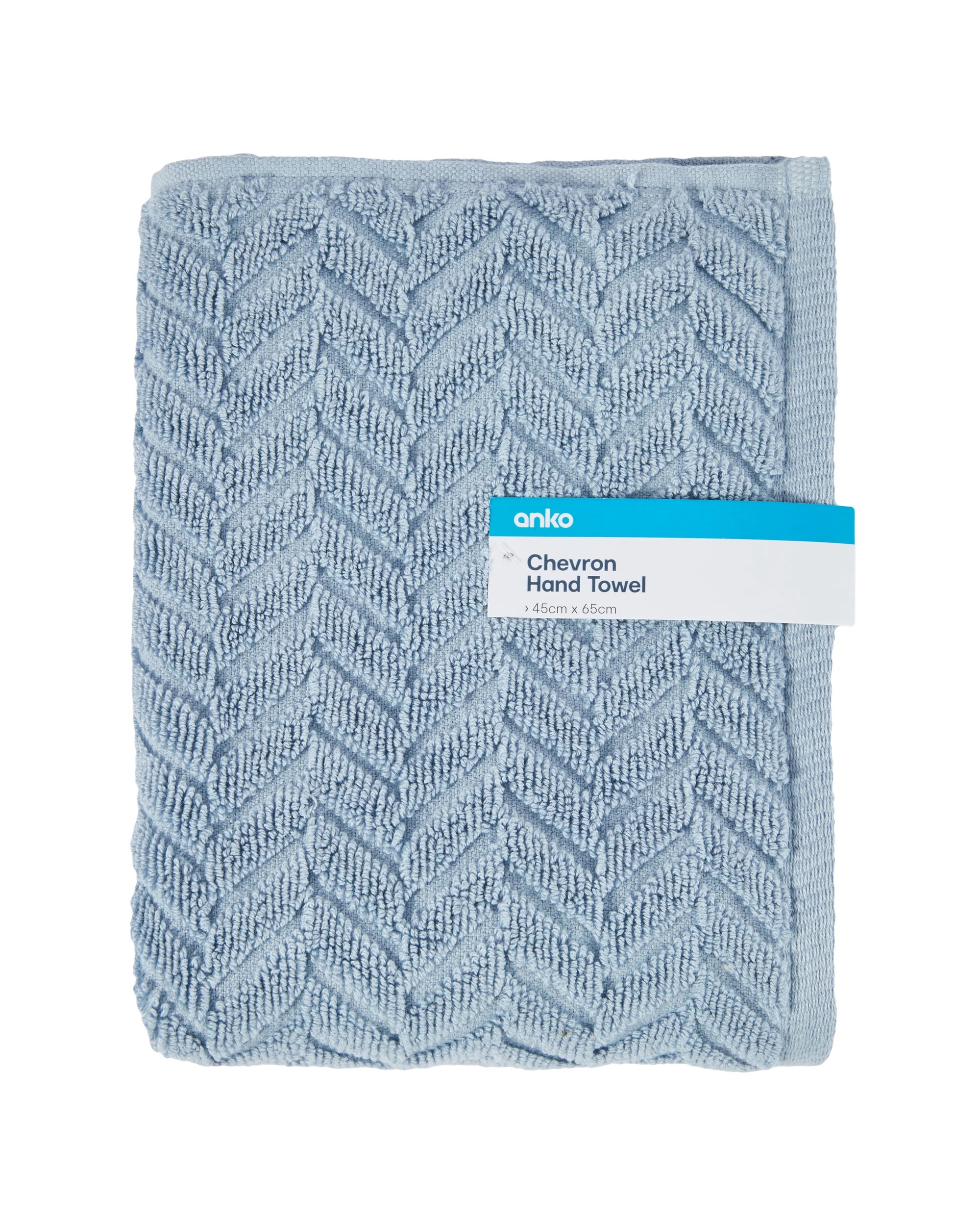 5 Chevron Cotton Hand Towel - Blue, 5 of 5