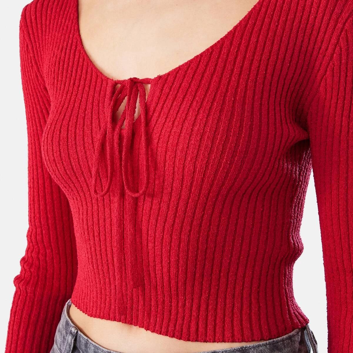 8 Lace Up Crop Jumper Strawberry, 8 of 8