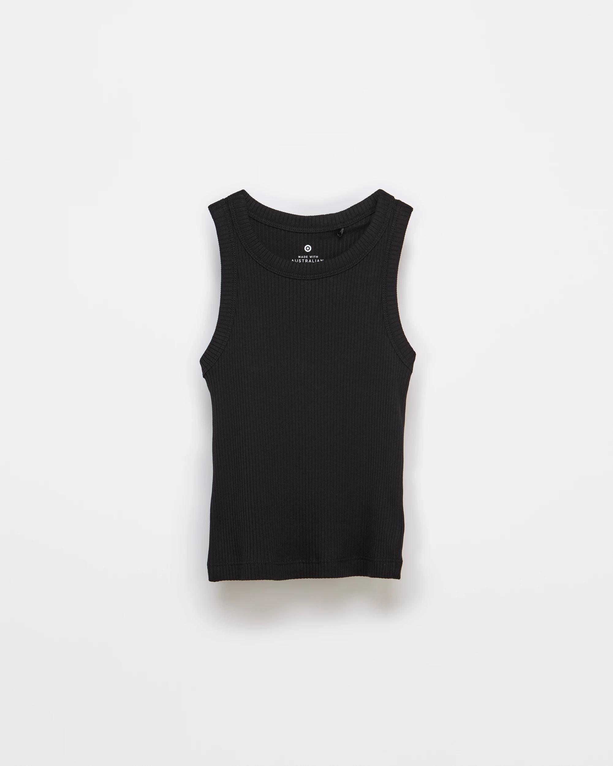 4 Target Australian Cotton Racer Back Rib Tank BLACK, 4 of 7