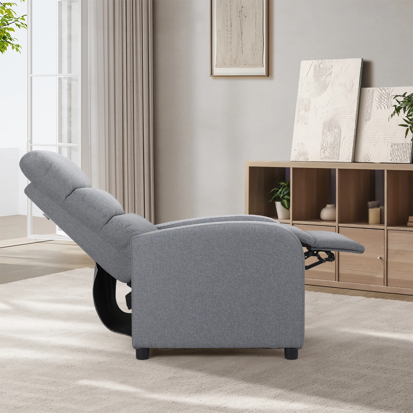 3 Oikiture Recliner Chair Sofa Polyester
 - Grey, 3 of 7