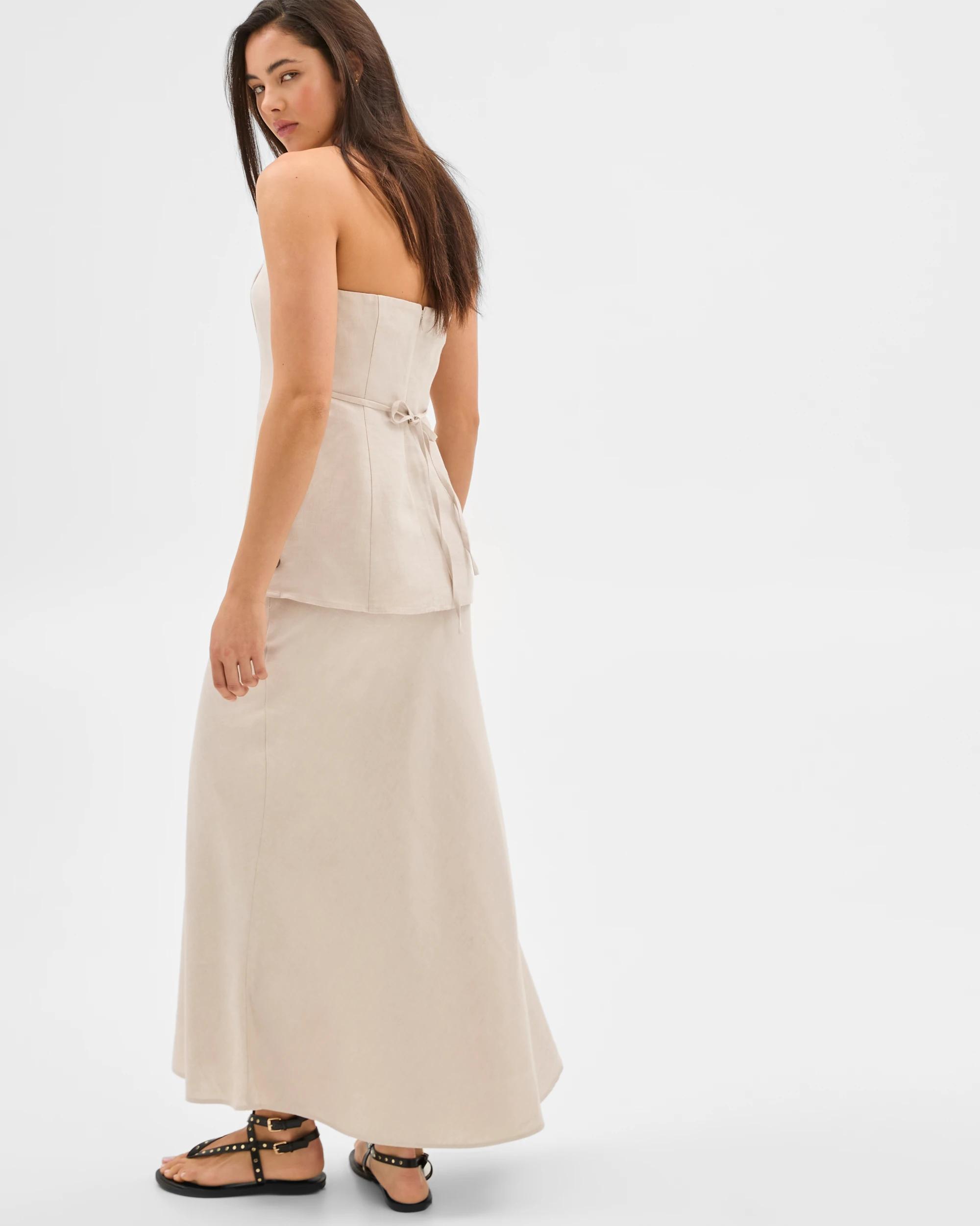 6 European Linen Blend Maxi Skirt - Lily Loves NATURAL, 6 of 6