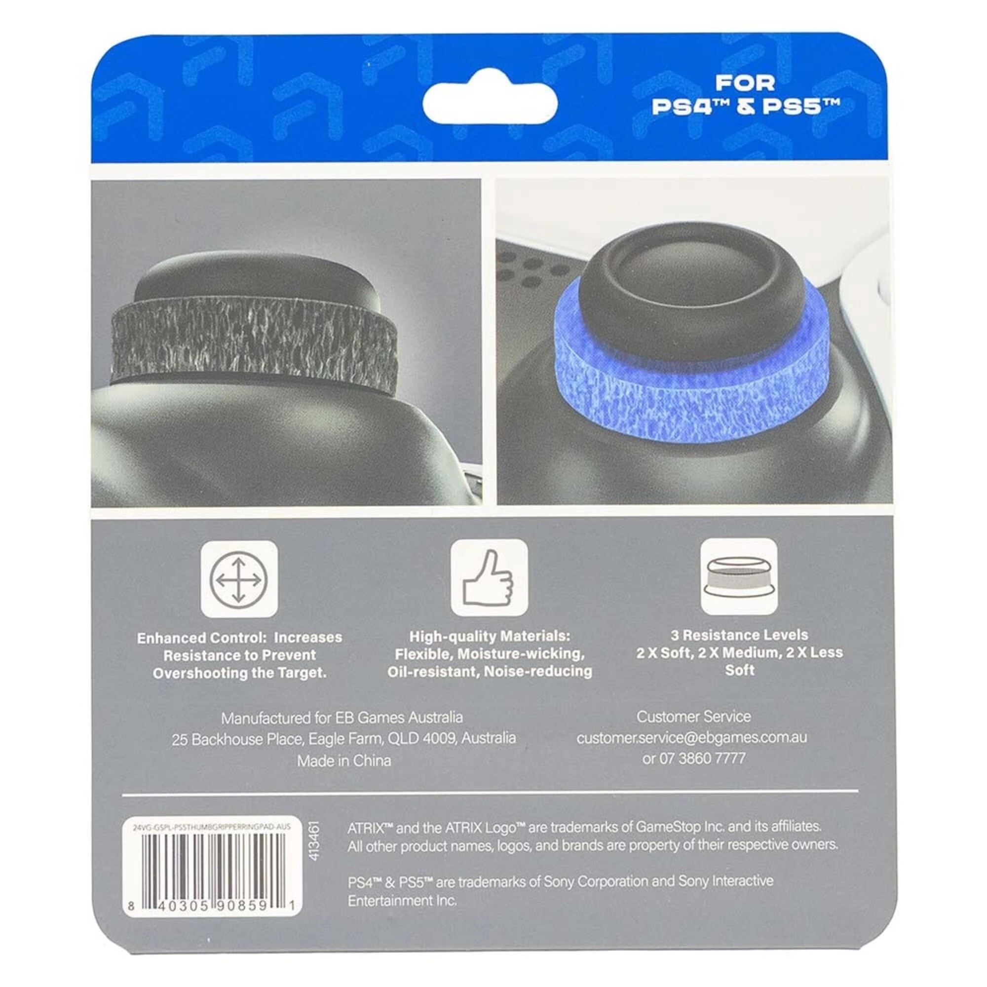 2 Atrix Thumbgrip Ring Pads for PlayStation 4 & PlayStation 5 - Black,Blue,Green, 2 of 2