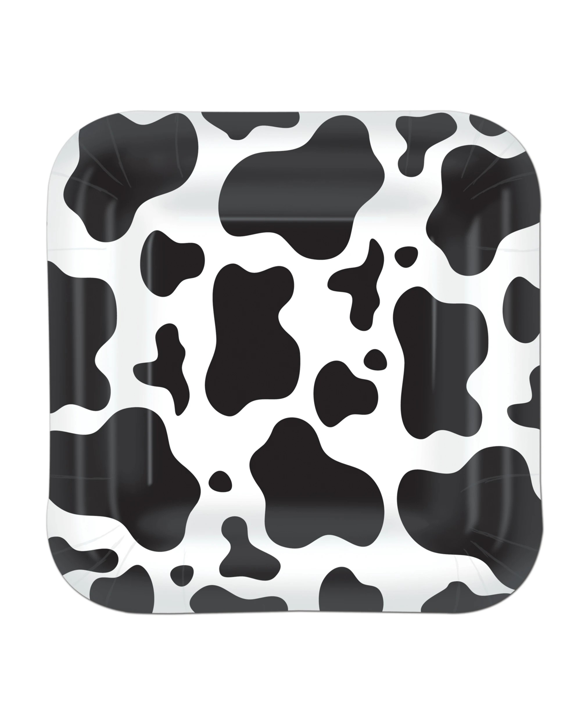 1 Beistle Cow Print Large Square Paper Plates Pack of 8, 1 of 1