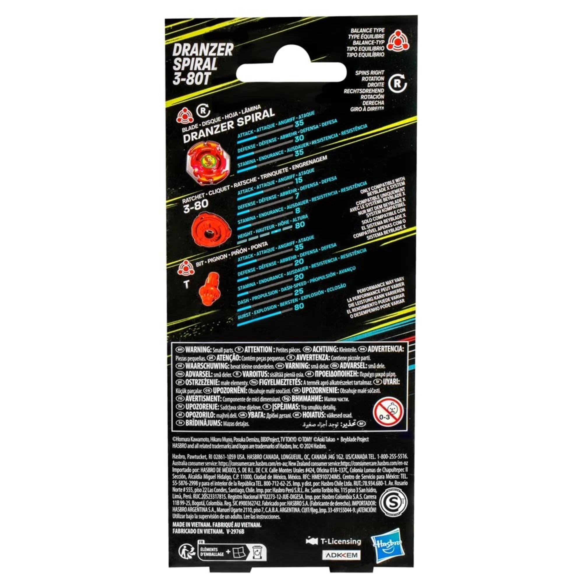 4 Beyblade X Drazner Spiral 3-80T Anniversary X-Over Set, 4 of 4