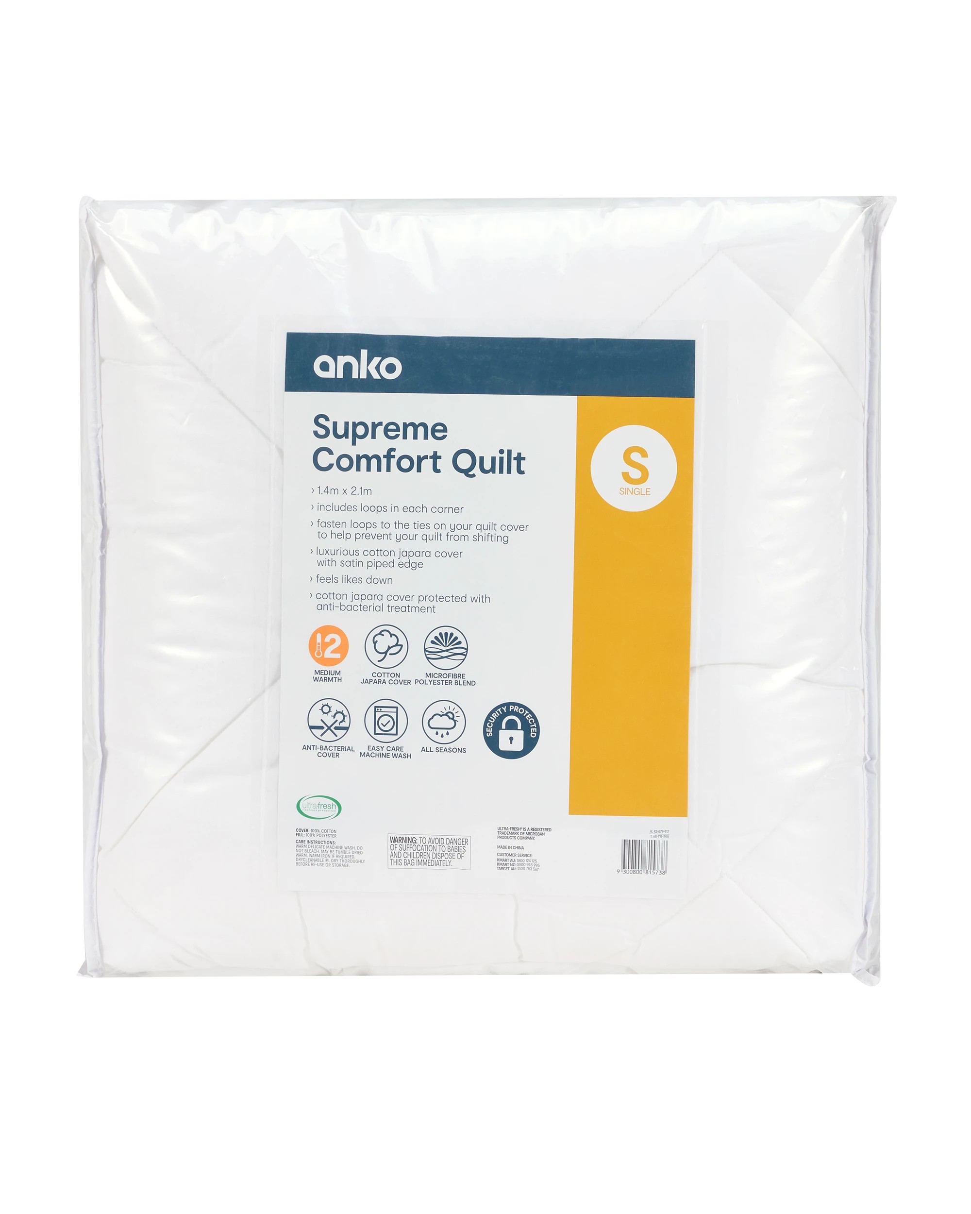 1 Medium Warmth Supreme Comfort Quilt - Single Bed, 1 of 5