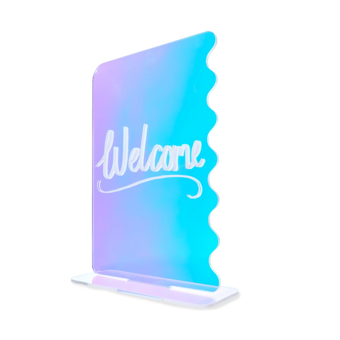 1 4 Piece Iridescent Wavy Acrylic Tabletop Sign, 1 of 9
