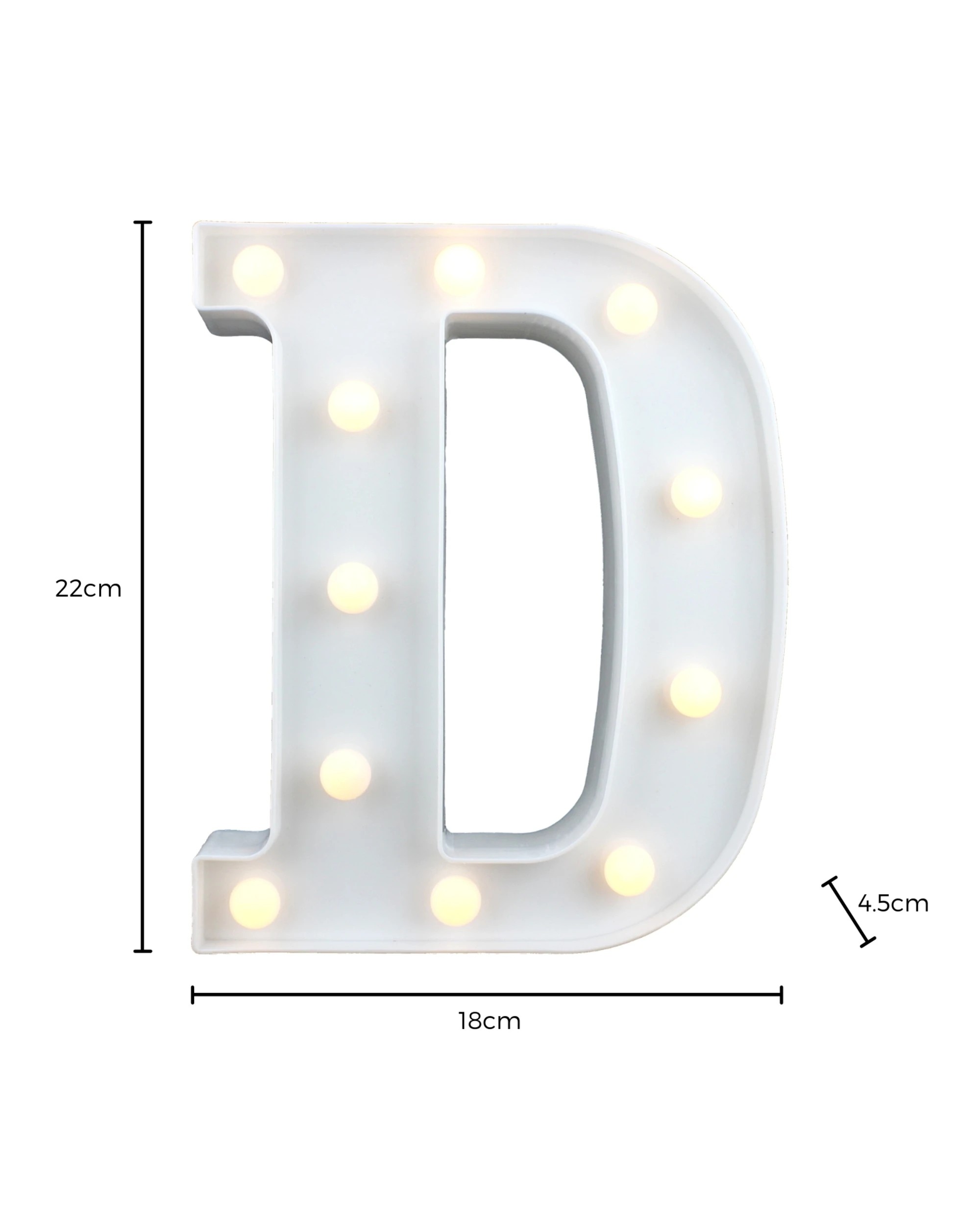 3 Partyrama LED Light Up Letter D White, 3 of 3