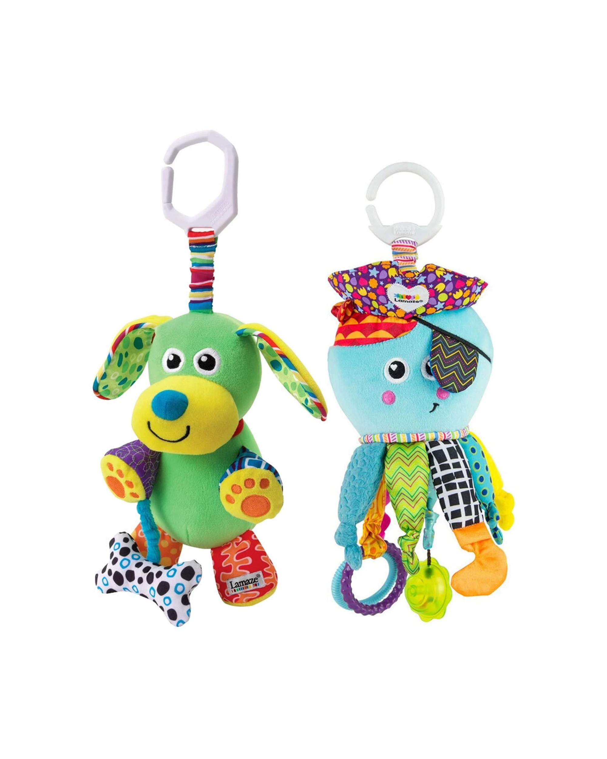 1 Lamaze Pupsqueak And Captain Calamari Clip Go Baby Toys Sensory Play - Multi, 1 of 3
