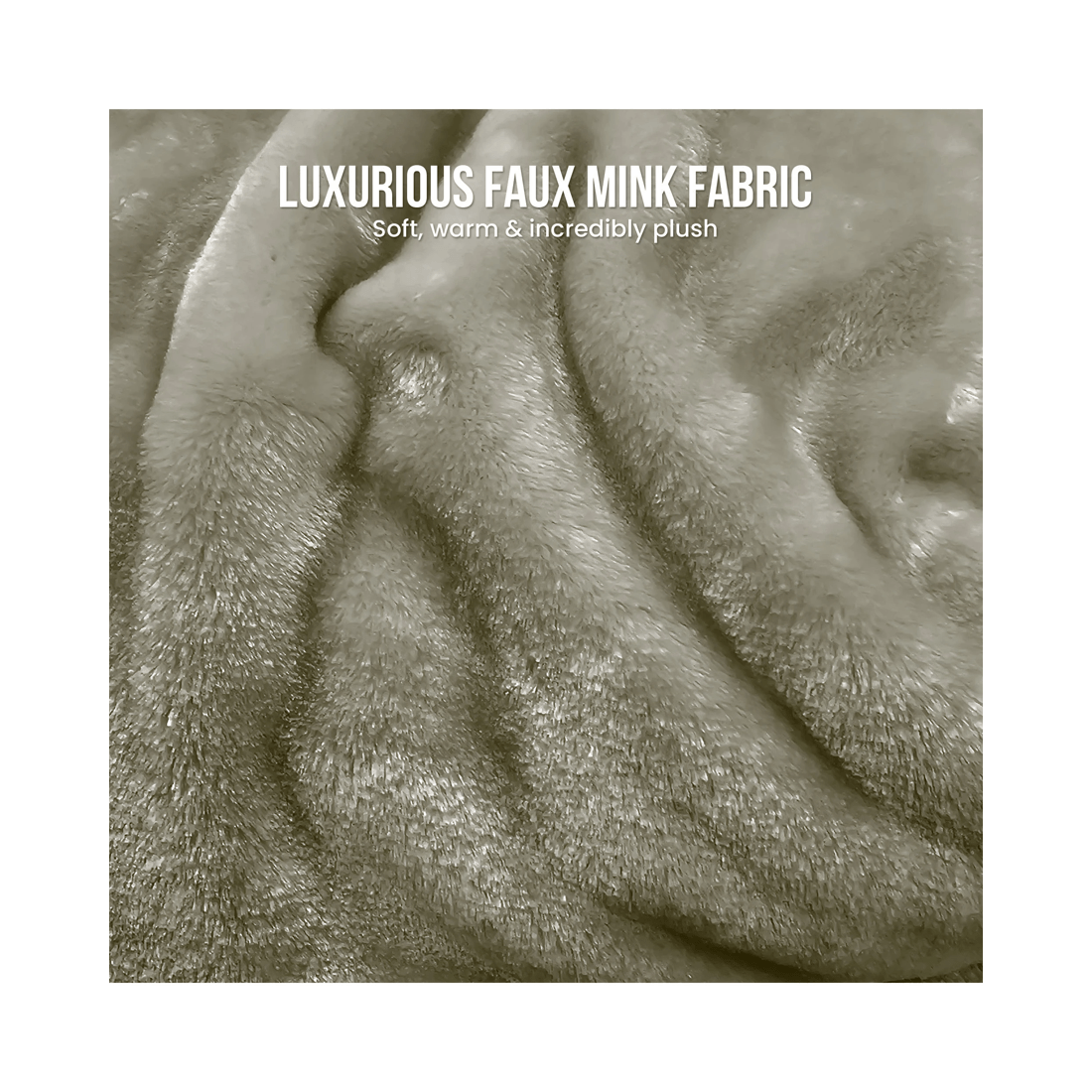 6 Laura Hill 3m X 3m Xl Faux Mink Blanket Double-sided Soft Plush Bed Oversized Throw Rug Olive
 - Super King Bed, 6 of 9