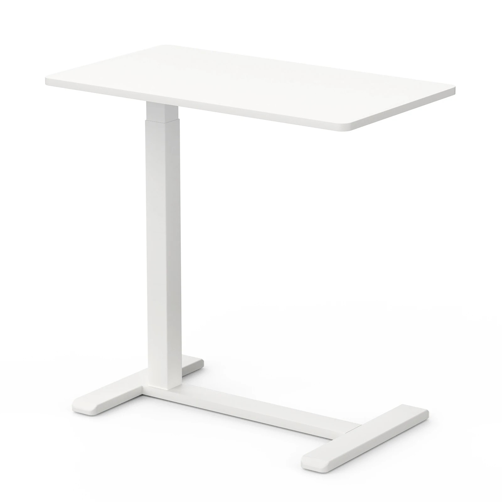 1 Advwin Mobile Standing Desk Pneumatic Height Adjustable Laptop Desk 70cm - White, 1 of 8