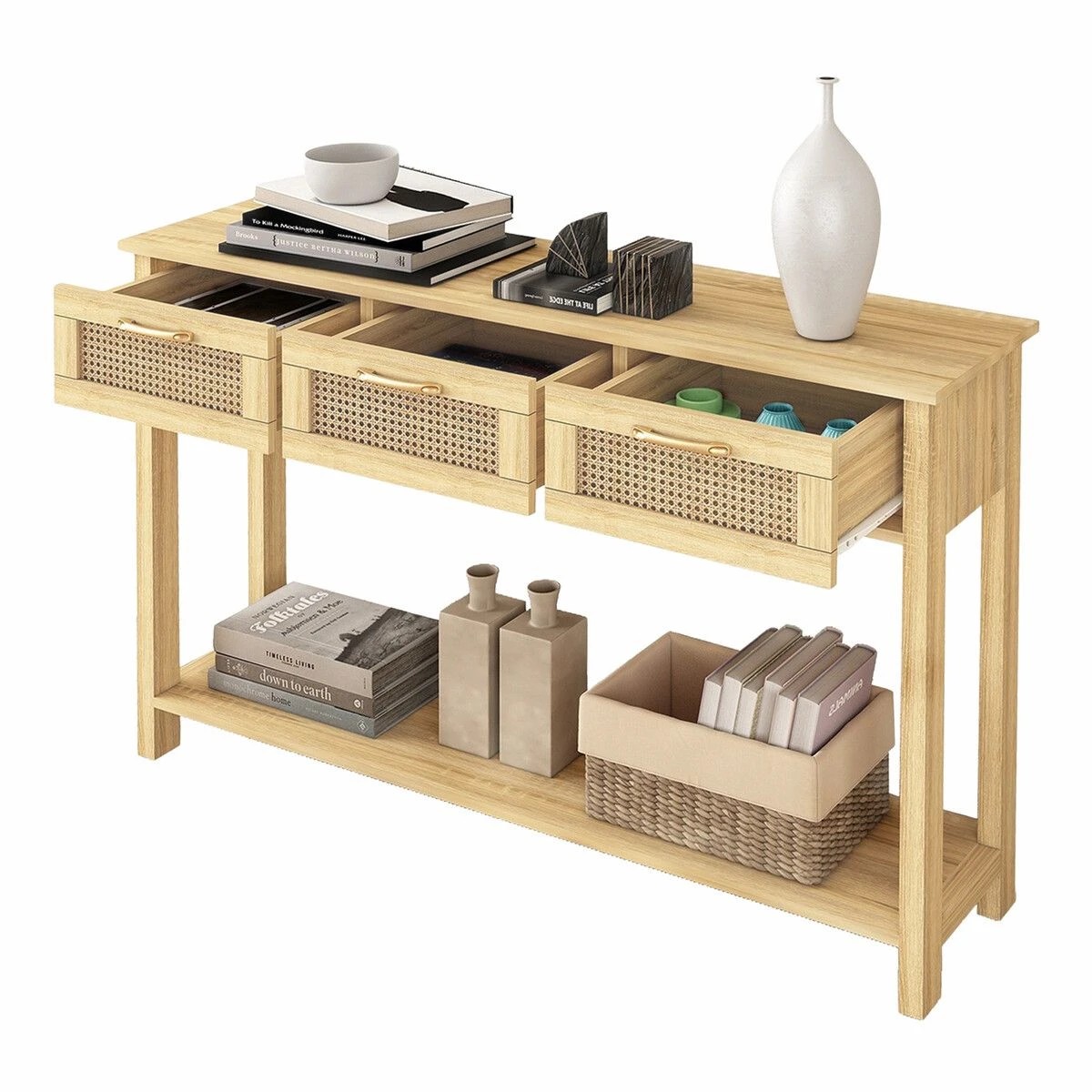 7 LUXSUITE Narrow Console Table Hallway Entryway Sofa Couch, 7 of 7