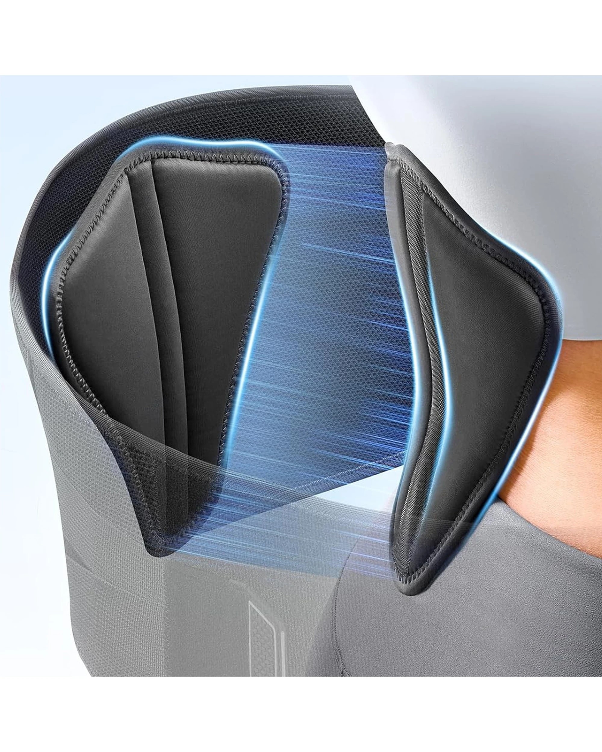 8 Bodyassist Contoured 3D Bionic Quad Strap Back Brace with Lumbar Stays Medium - Black, 8 of 9