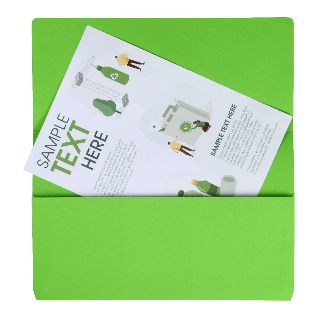 2 J.Burrows Foolscap Document Wallet Lime 10 Pack, 2 of 4