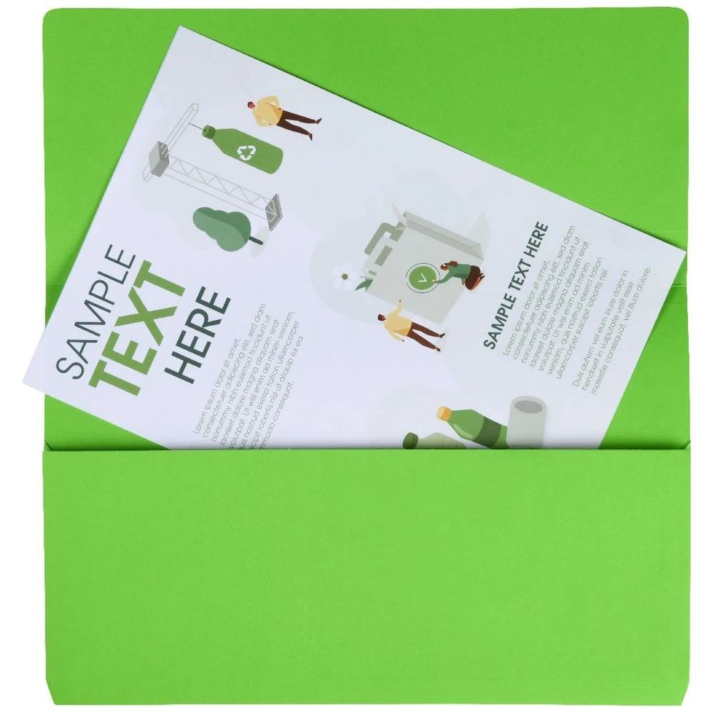 2 J.Burrows Foolscap Document Wallet Lime 10 Pack, 2 of 4