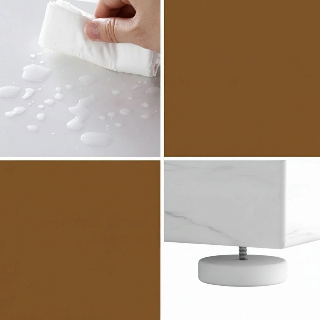 8 Artiss Console Table Marble Effect &Gold - White, 8 of 8