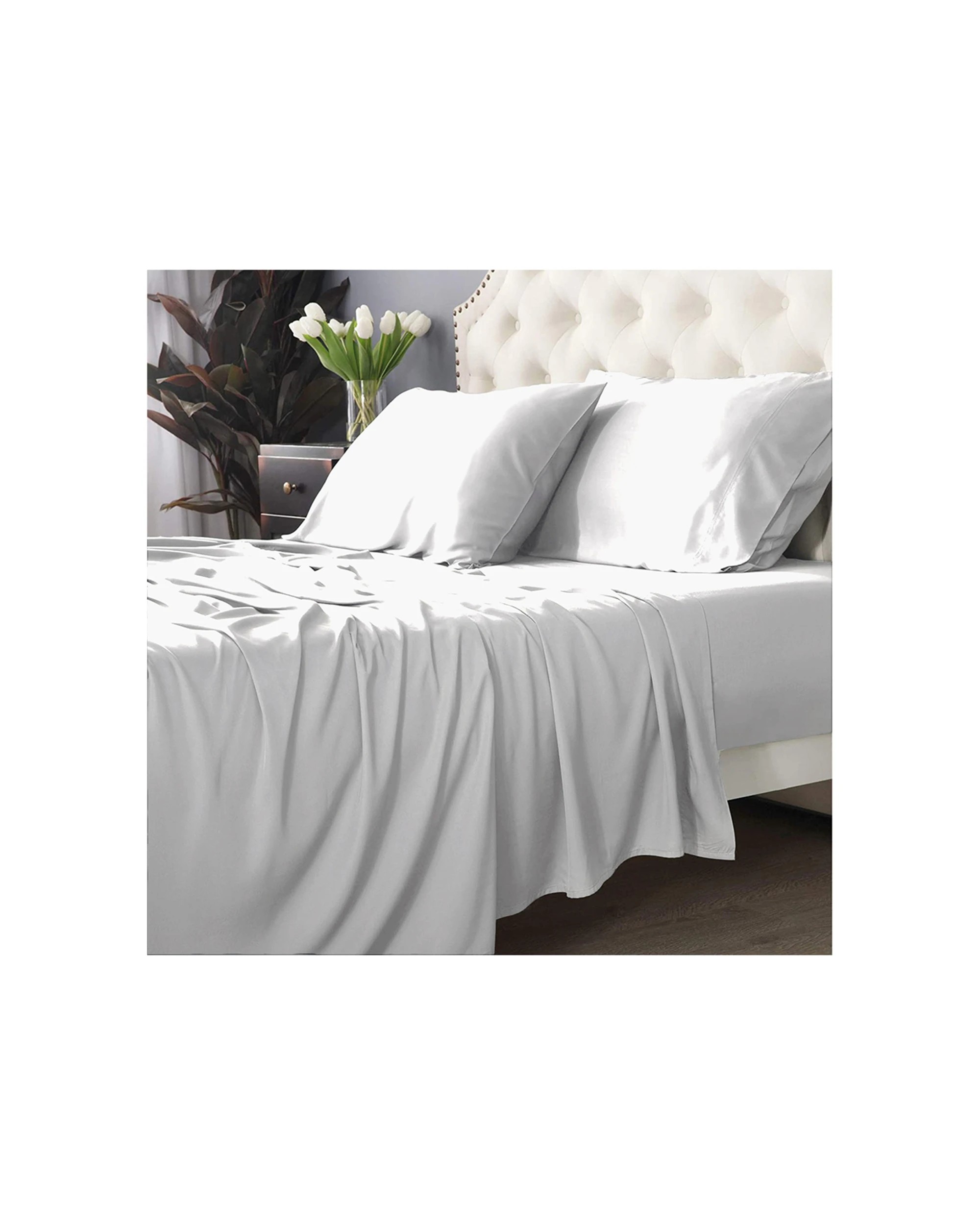 1 Park Avenue Split Queen Fitted Sheet Set With Pillowcases 500tc Bamboo Cotton
 - Queen Bed
 - White, 1 of 3