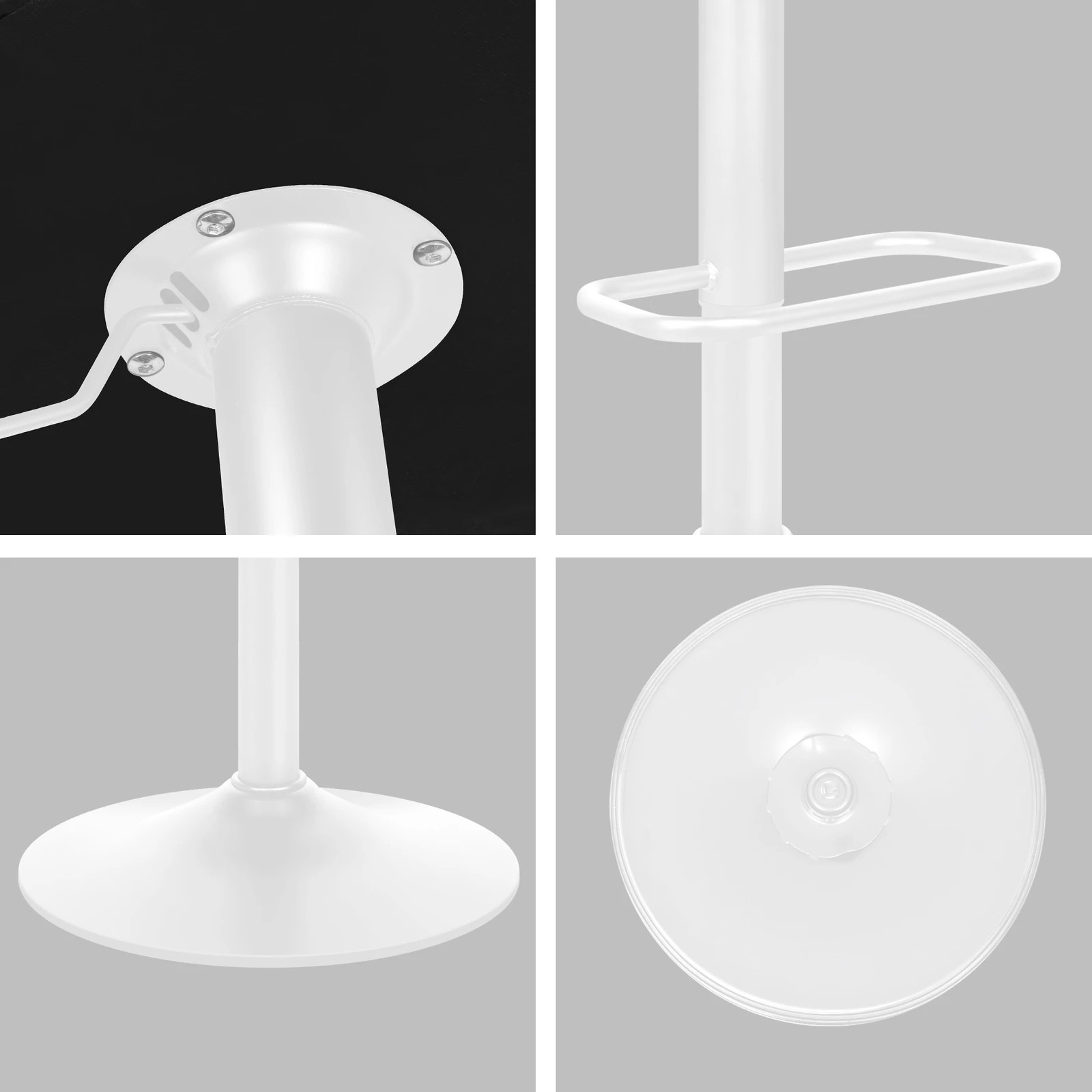 5 Alfordson 2x Bar Stools Gas Lift Leather Bar Chairs Kitchen Swivel - White, 5 of 10