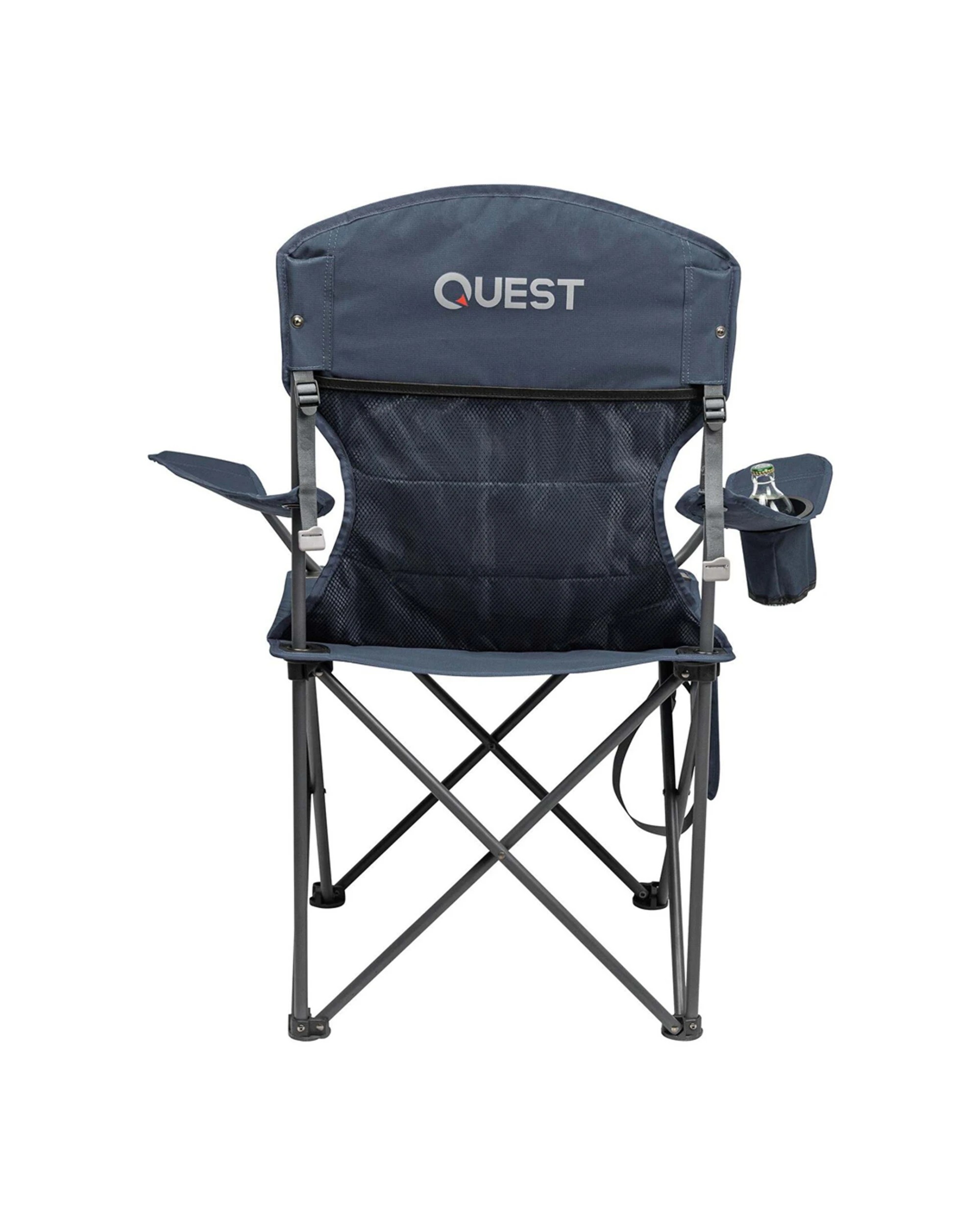 4 Quest Outdoors Steel Frame Big Mutha Camp Chair Quad-Fold 400kg Capacity - Blue, 4 of 4