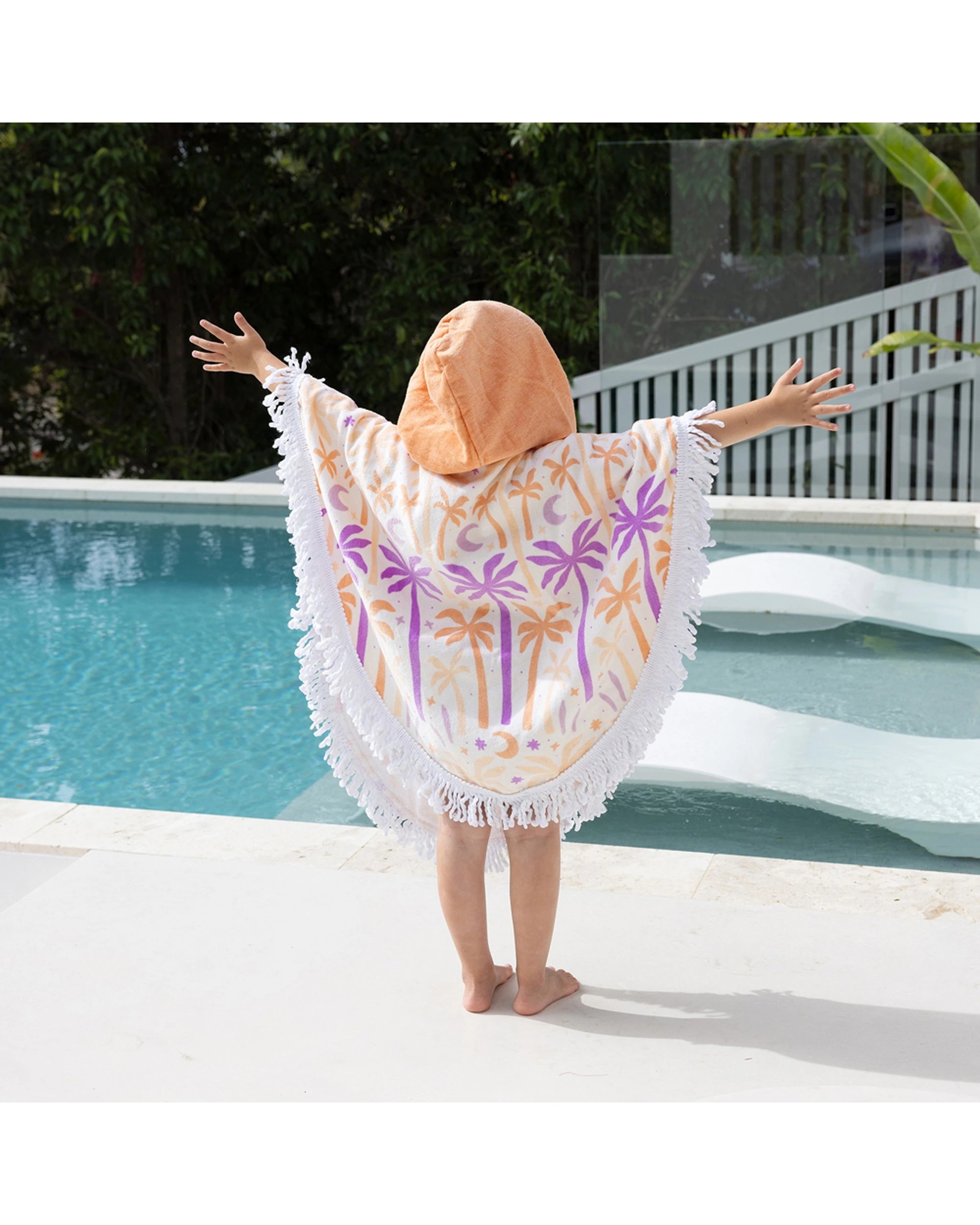 4 BAMBURY Kids Shaped Poncho Hooded Towel UPF 50 Sun Protection Soft Absorbent Cotton - Multi, 4 of 6