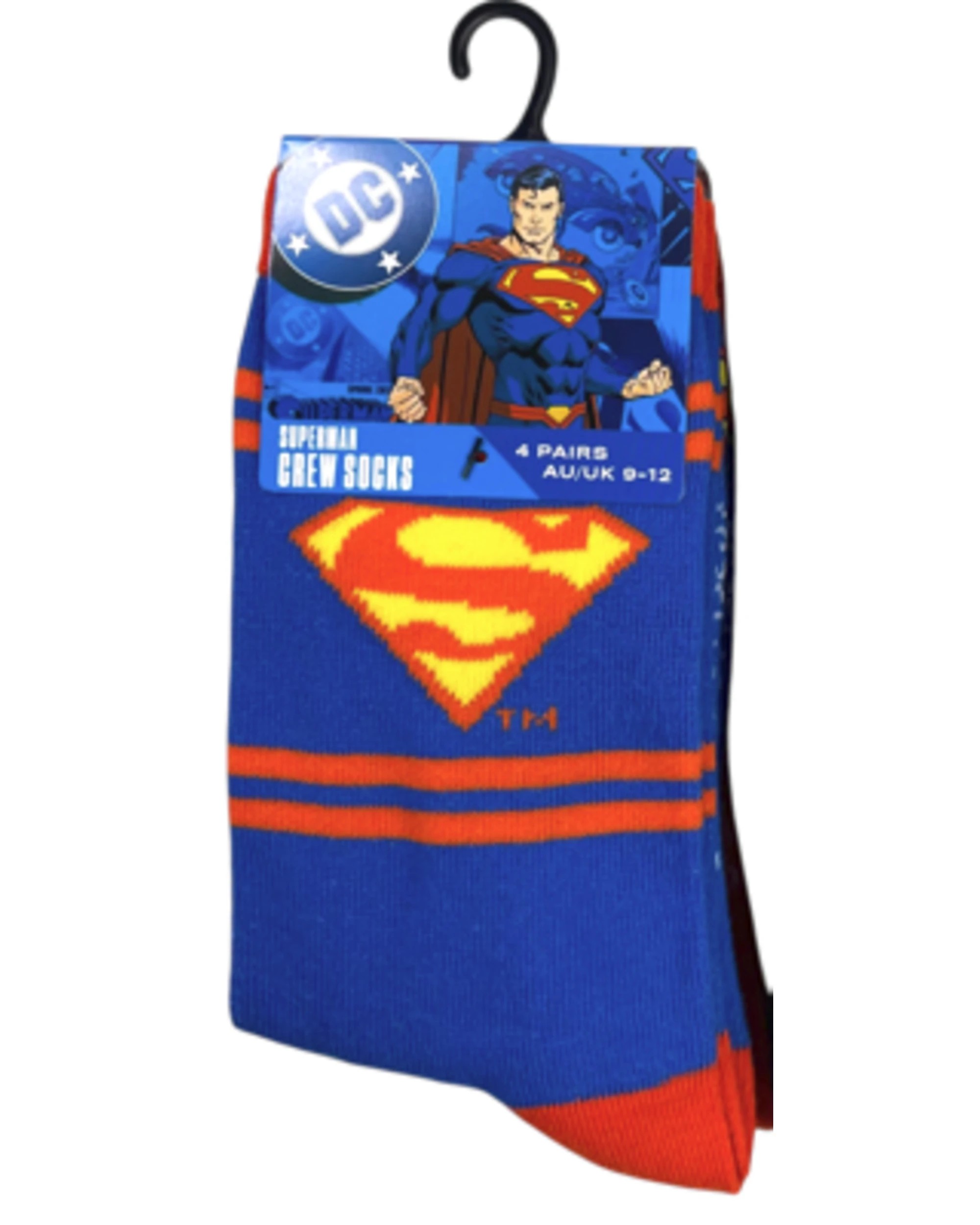 5 Warner Bros Superman Crew Kids Sock 4 Pack Asst. Size - 9-12, 5 of 5
