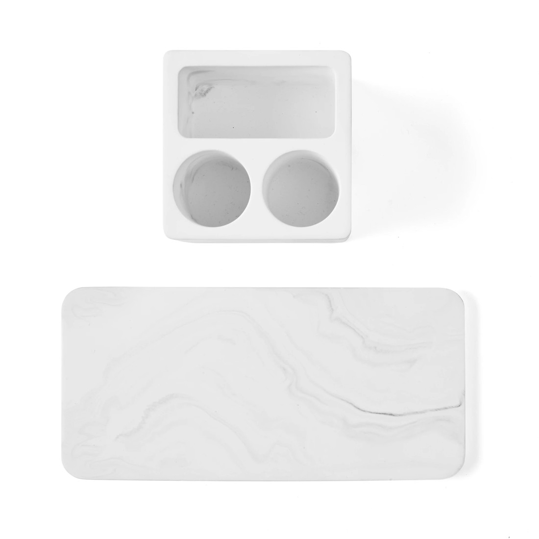 5 Marble Look Toothbrush Holder and Tray, 5 of 8