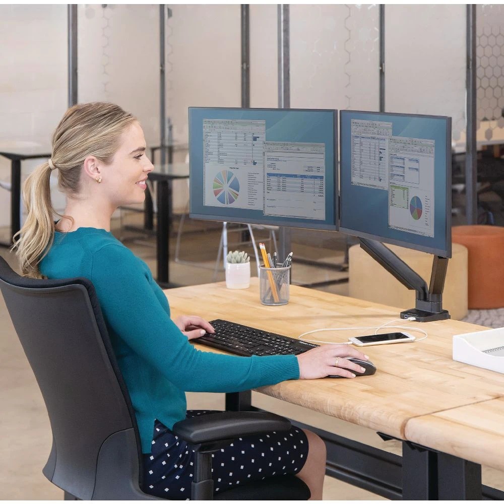 10 Fellowes Platinum Series Dual Monitor Arm 17"-40", 10 of 10