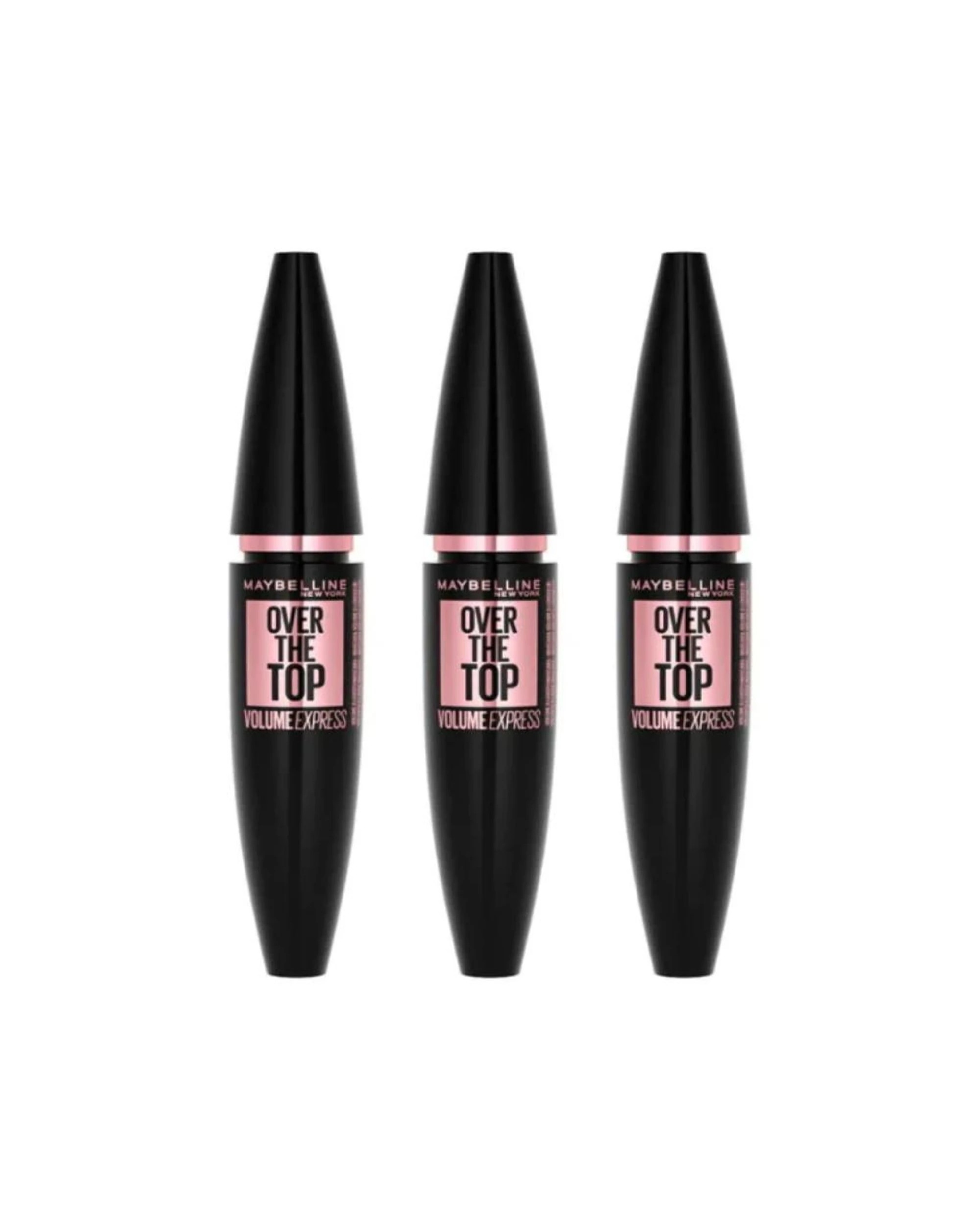 2 3 x Maybelline Volume Express Over the Top Mascara 8.7mL - 01 Black - Black, 2 of 2