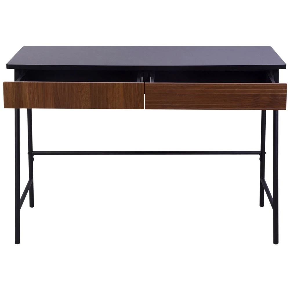 4 Studymate Vinci 2 Drawer Desk Walnut and Black Desks, Tables and Workstations, 4 of 10