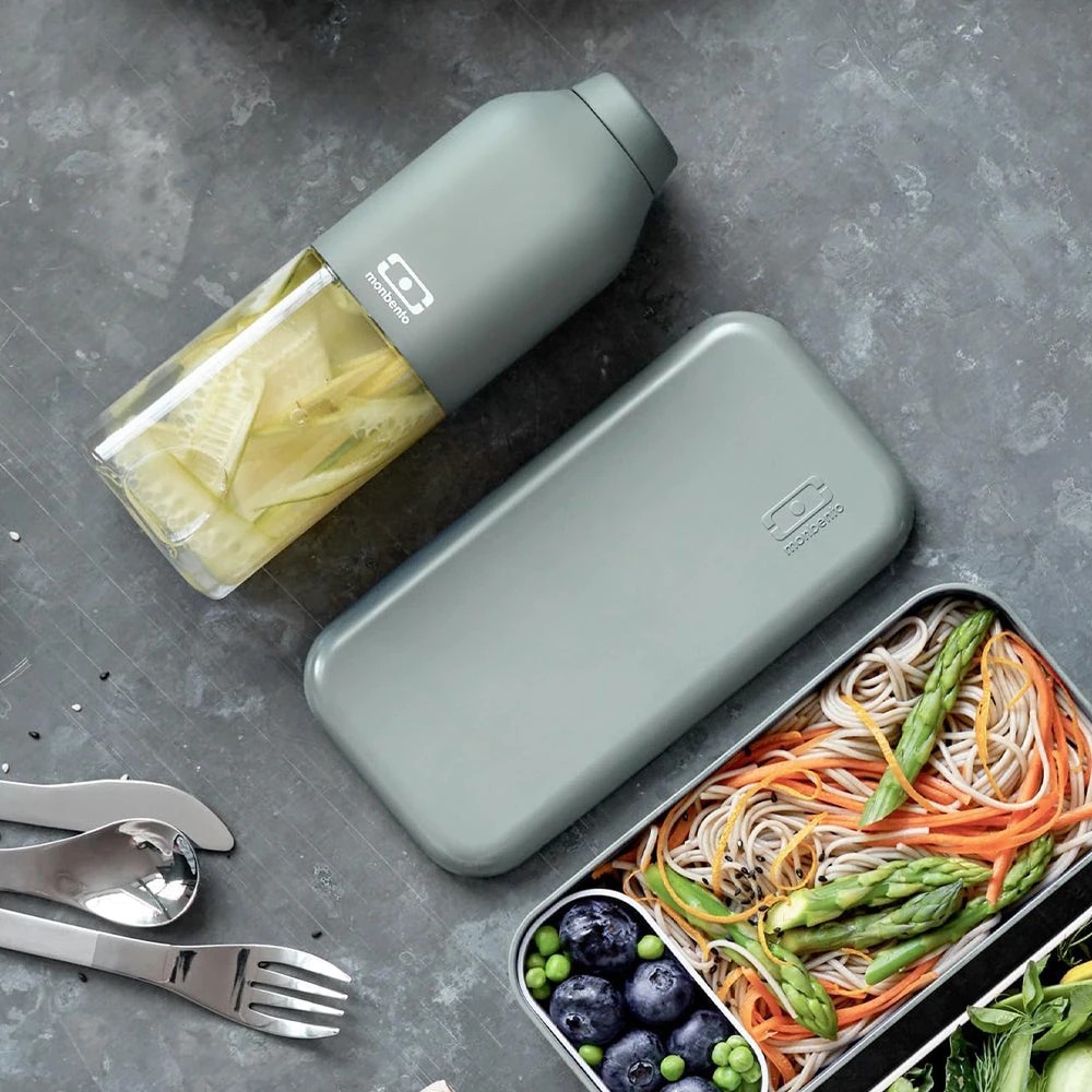 2 Monbento Mb Positive M Reusable Water Bottle Natural - Green - Green, 2 of 4