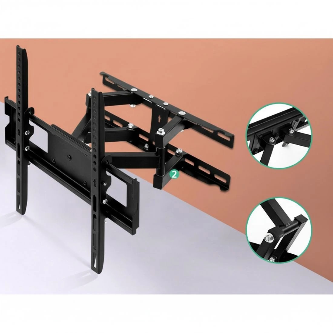 4 Artiss TV Wall Mount Bracket for 23"-55" LED LCD Full Motion Dual Strong Arms - Black, 4 of 5