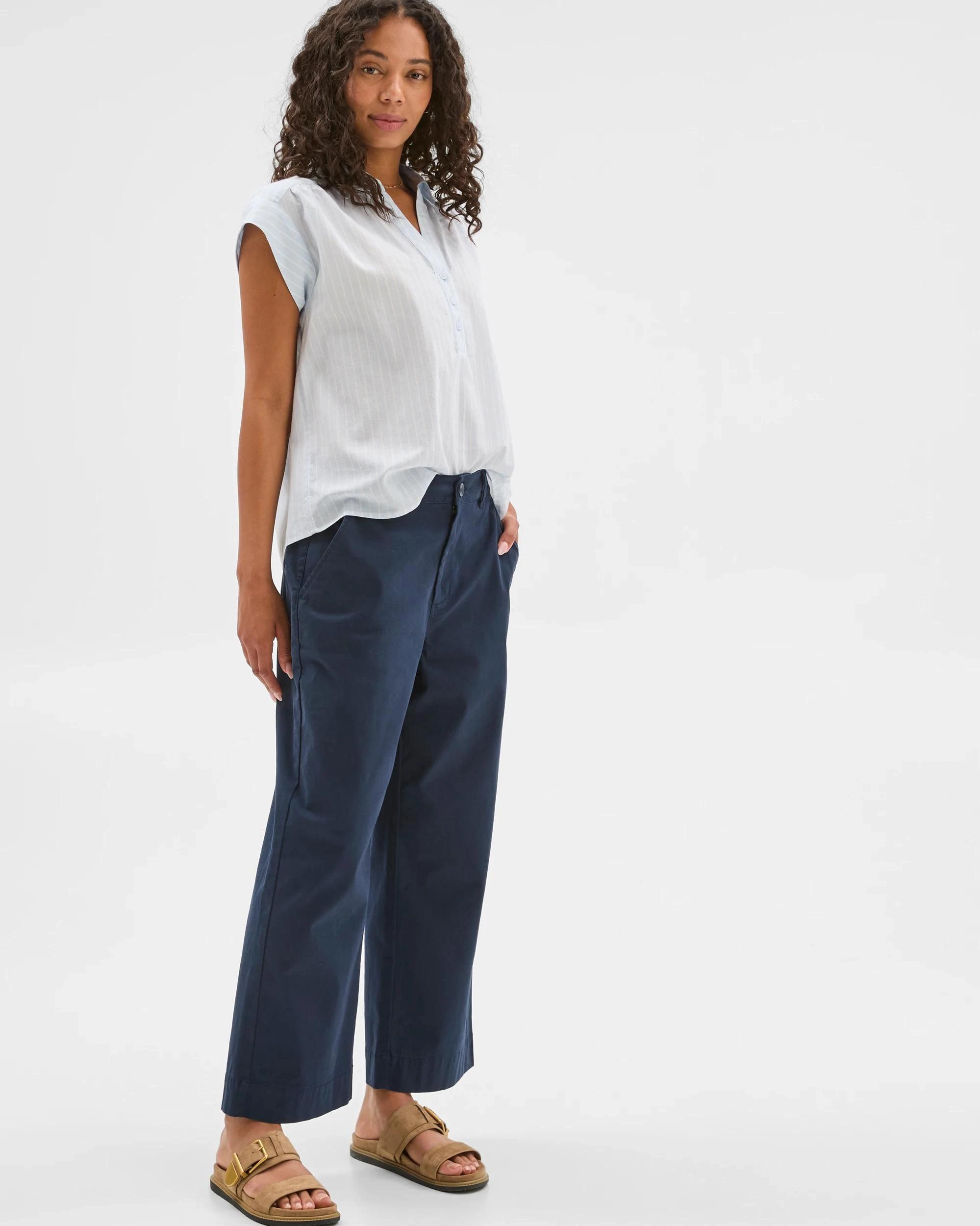 3 Target Australian Cotton Summer Crop Pants NAVY BLUE, 3 of 6