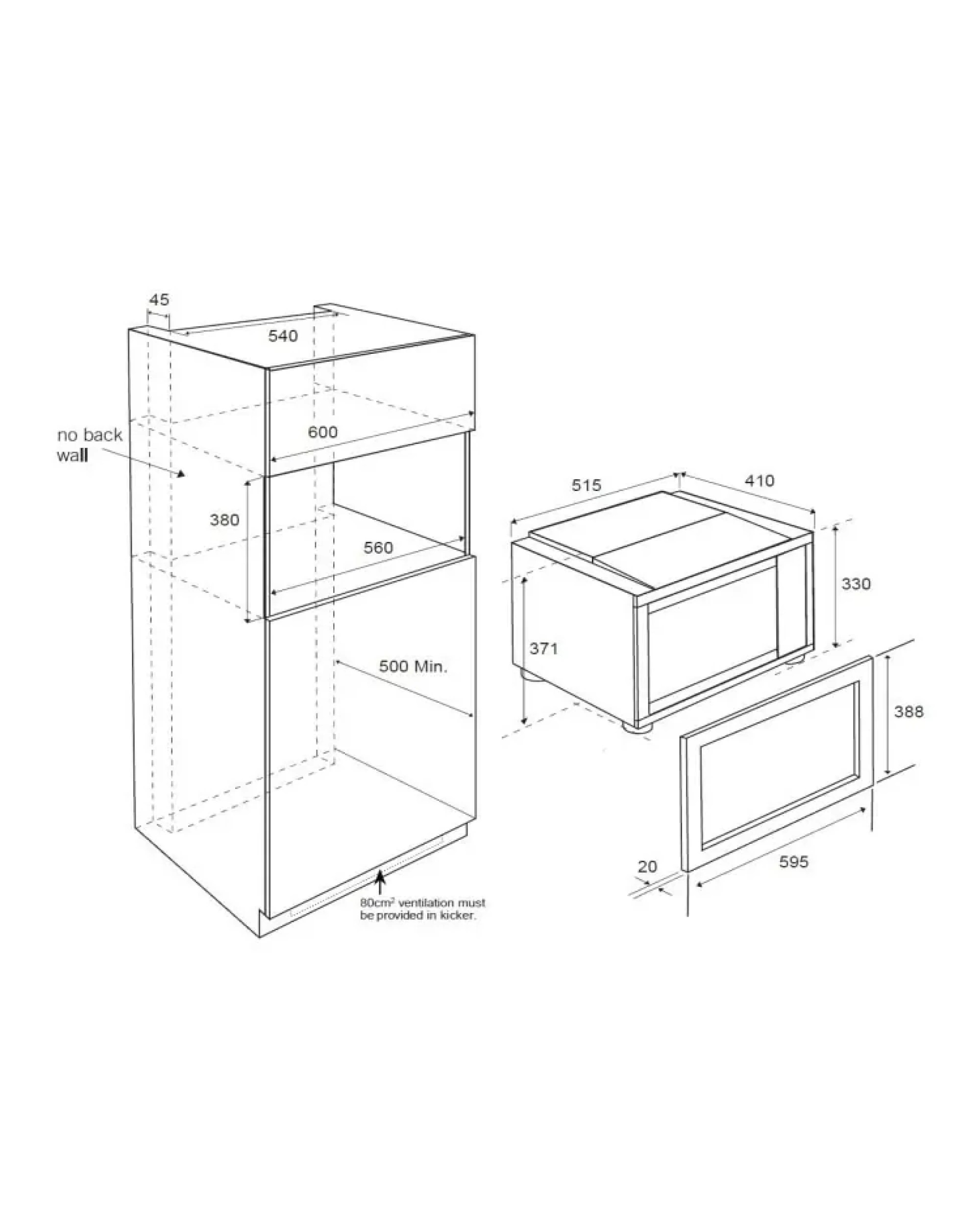 3 Venini 900W 28L Built-In Microwave Oven - GMWG28TK (Stainless Steel), 3 of 3