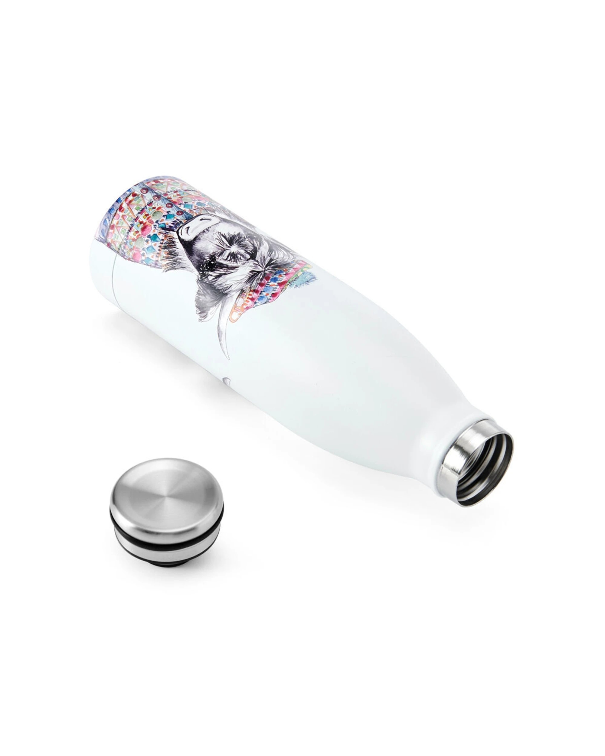5 Mikasa 2PK Cow Themed Sleeved Insulated Water Bottle Vacuum Insulated 500mL - White, 5 of 5