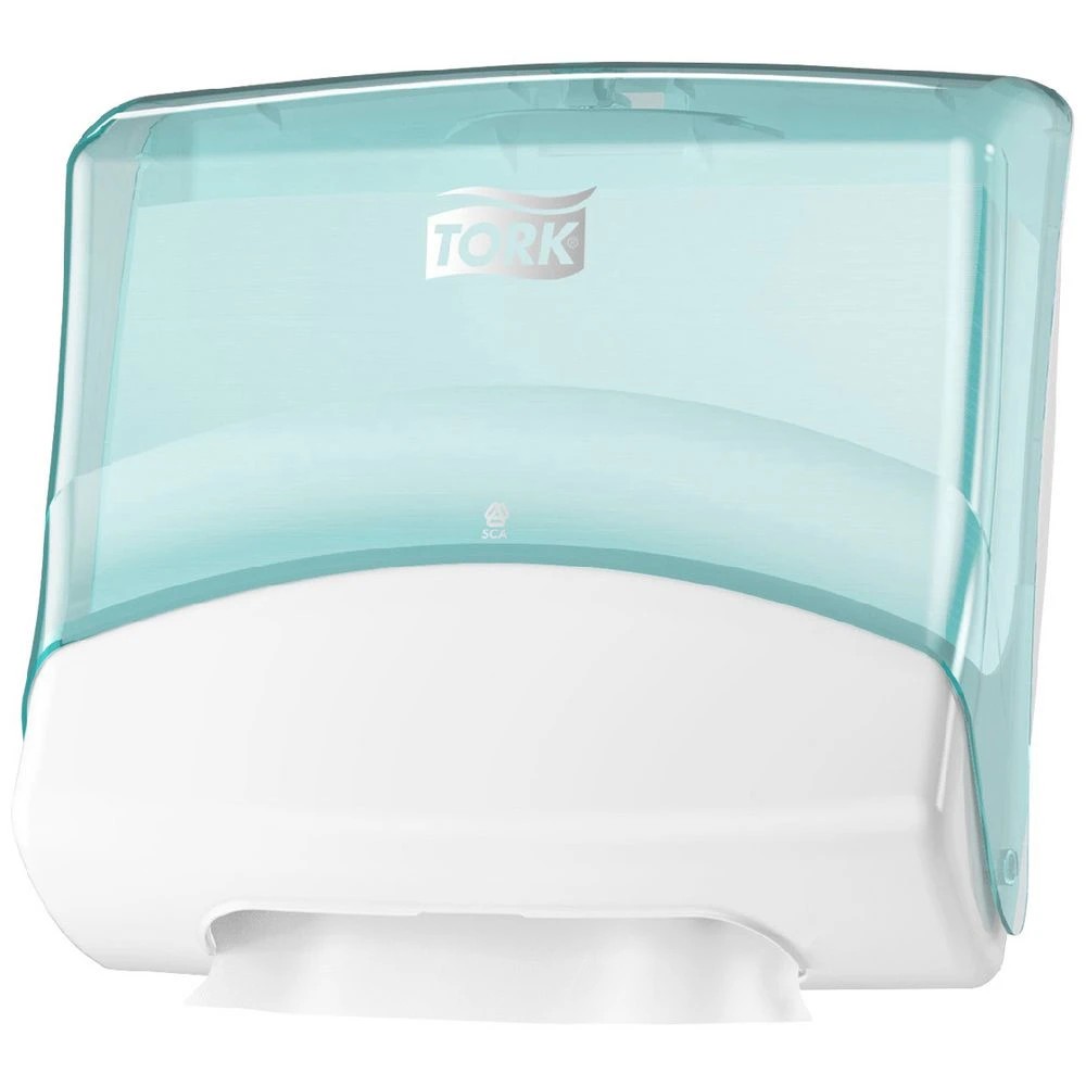1 Tork W4 Folded Paper Dispenser White/Blue, 1 of 1