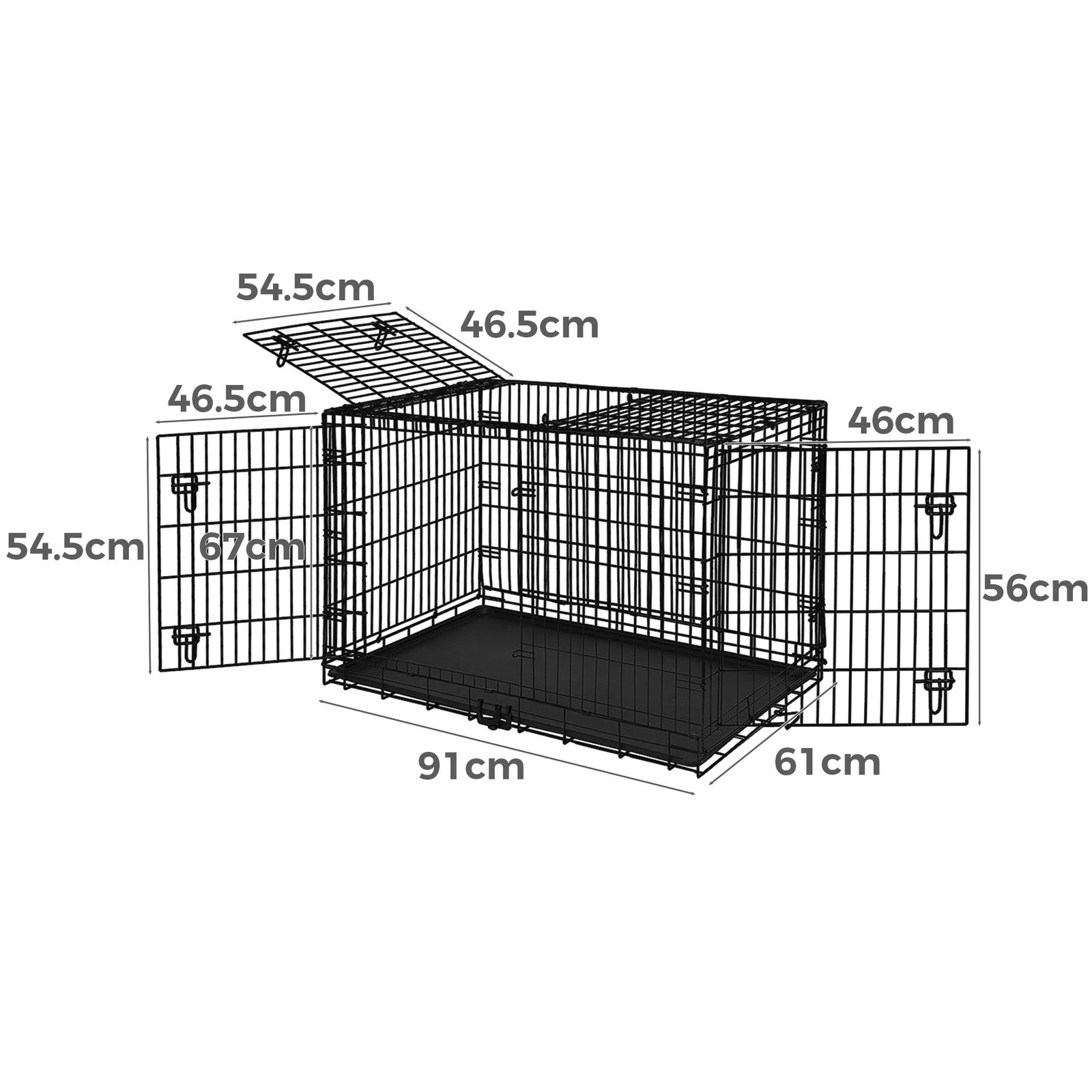 7 Beastie Dog Cage Kennel Metal Pet Crate Cat Collapsible Playpen 36" Large - Black, 7 of 9