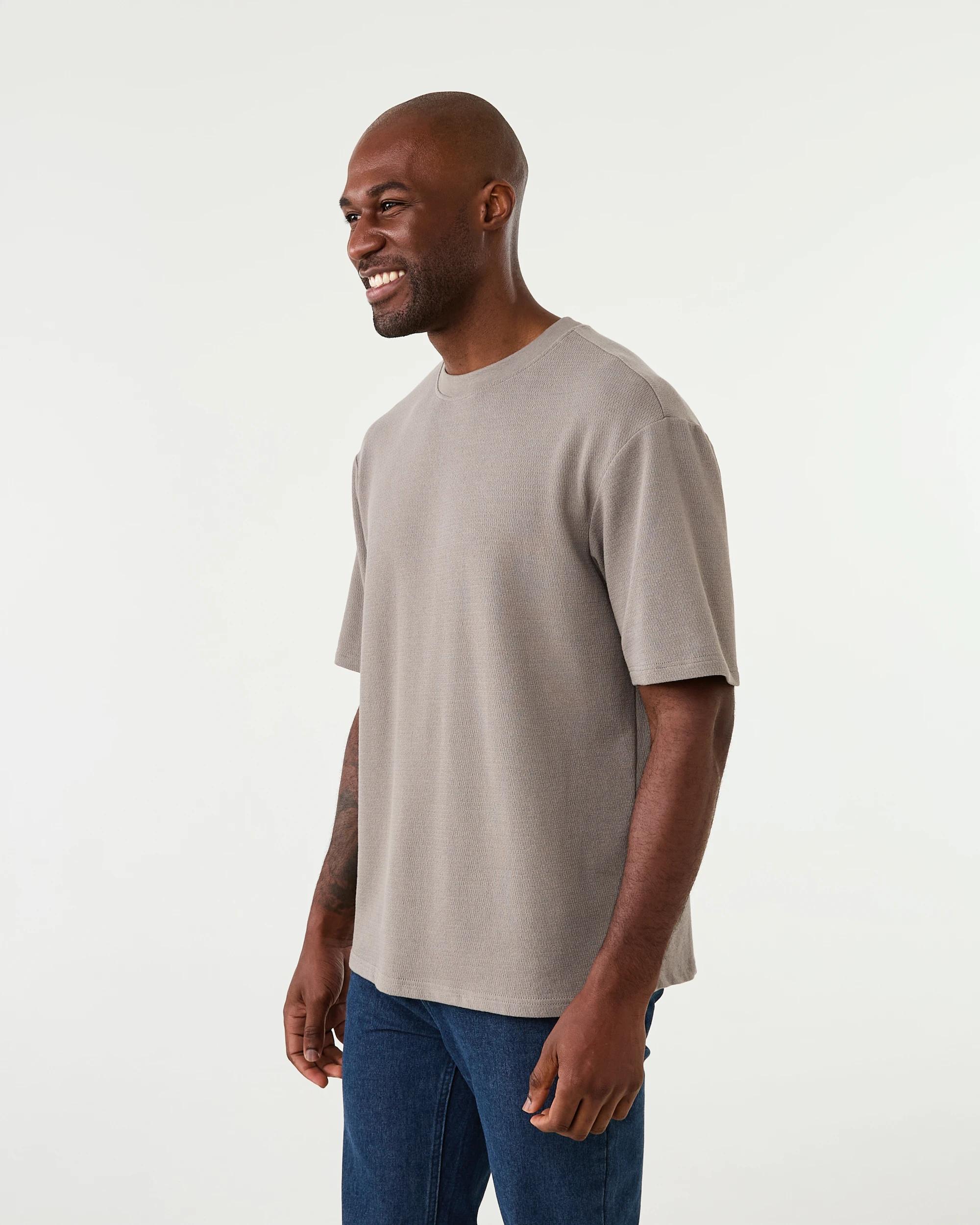 2 Oversized Textured T-shirt Brn Drift, 2 of 6