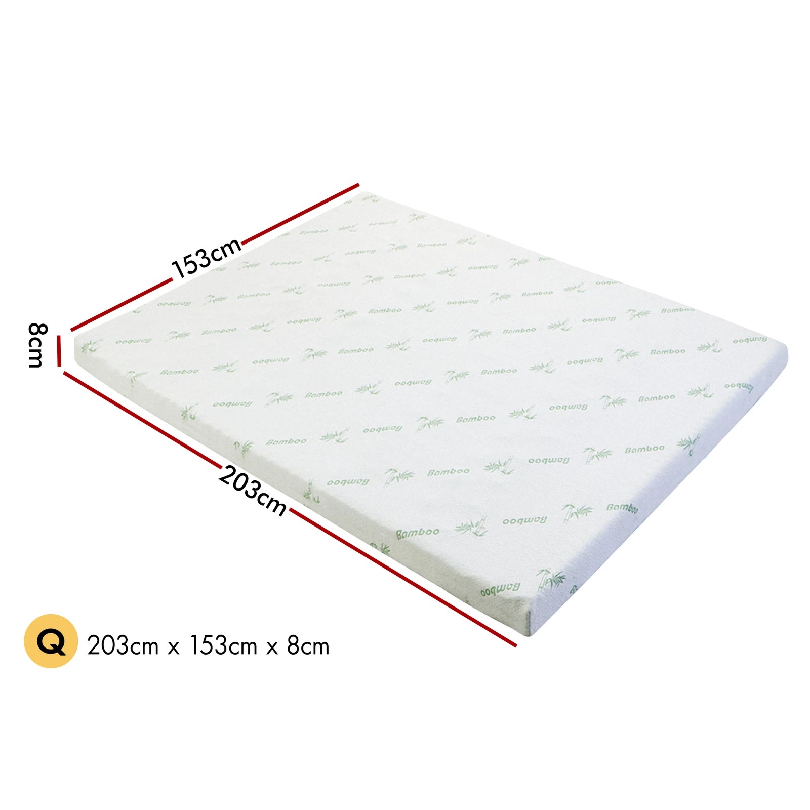 6 Starry Eucalypt Memory Foam Mattress Topper 8cm Cool Gel - Queen Bed, 6 of 6