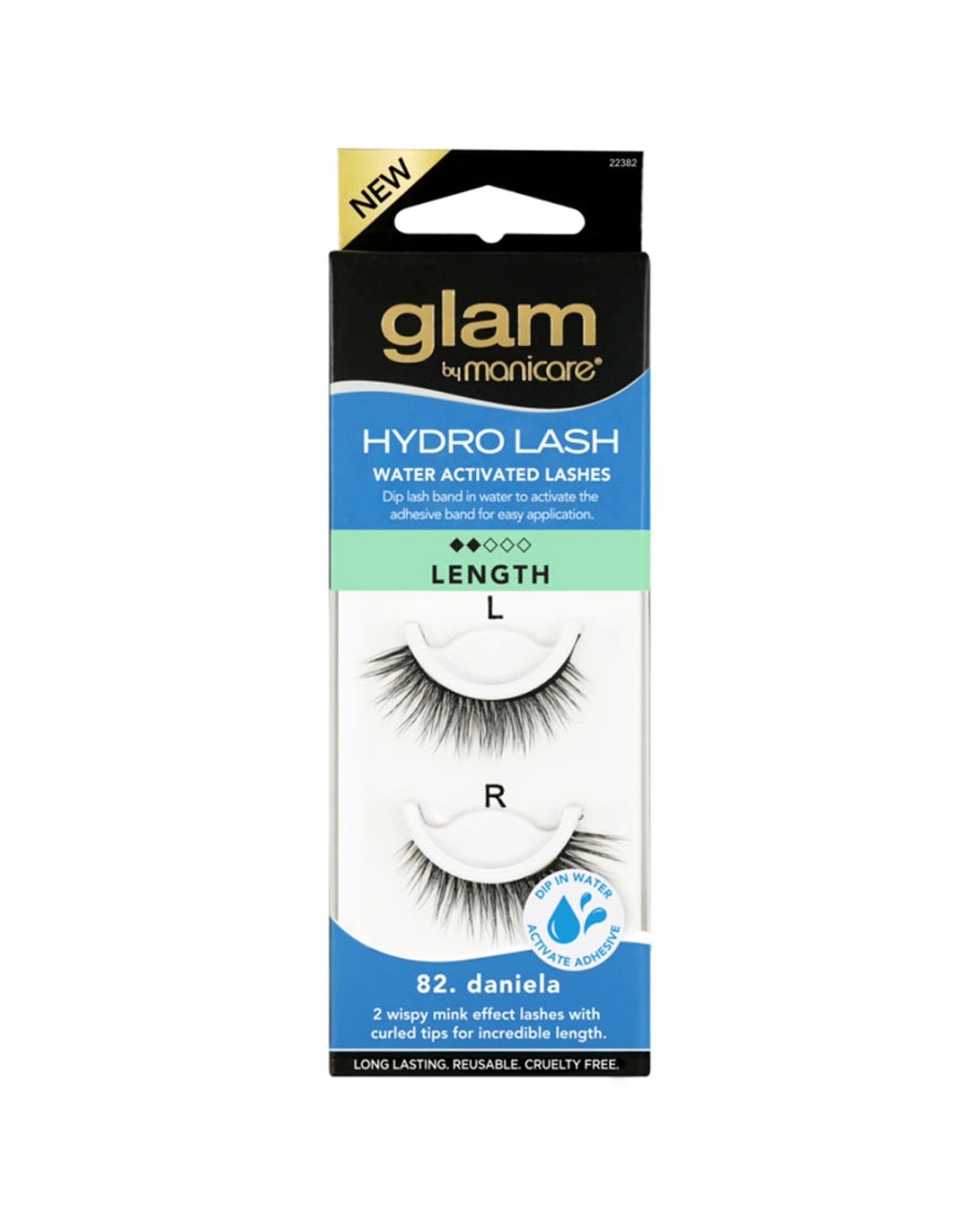 1 Glam By Manicare Hydro Lash Daniela Water Activated Mink Effect False Laces - Black, 1 of 1