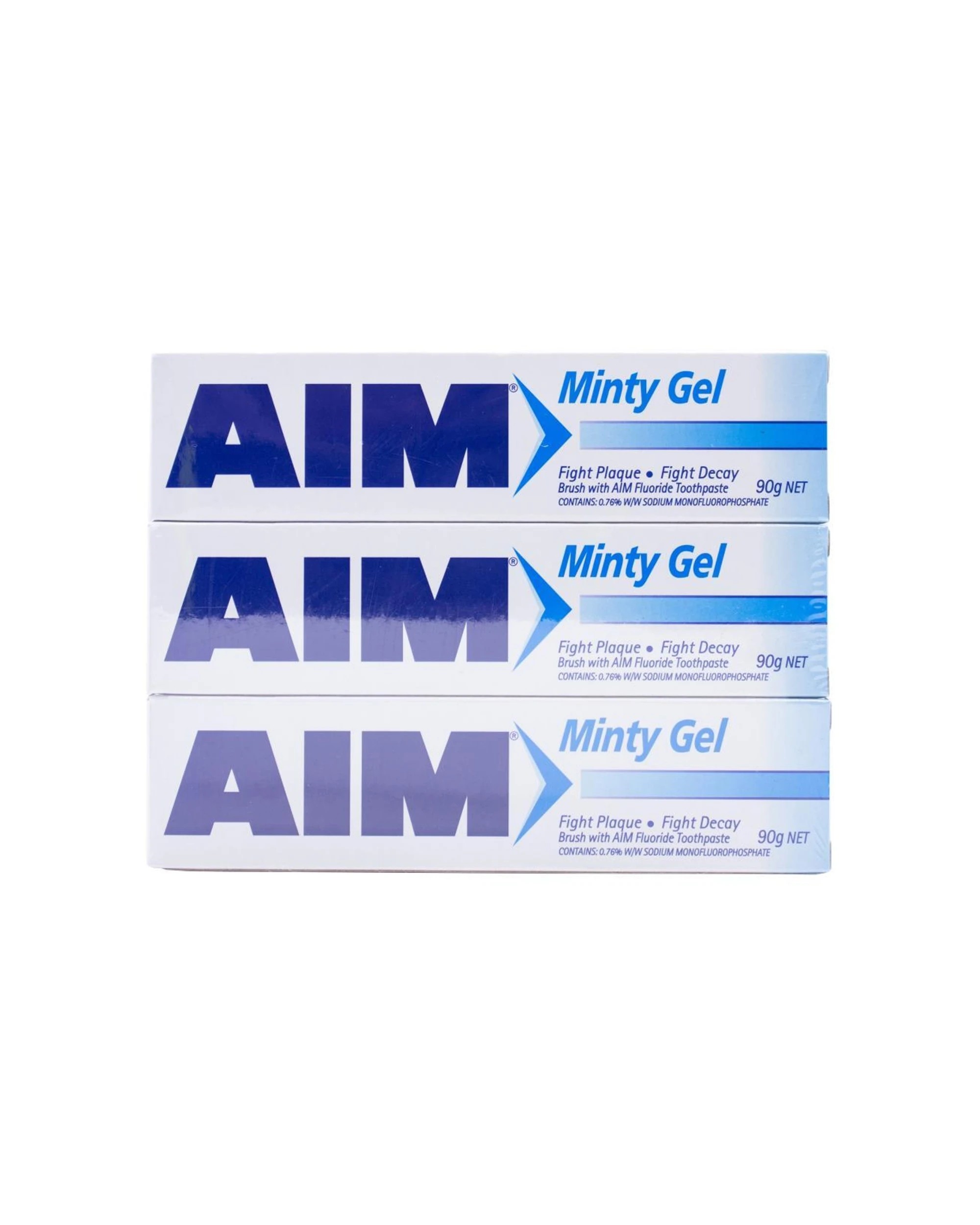3 Aim 24pc Fluoride Toothpaste Tube Minty Gel Dental Oral Care Pack 90g - Multi, 3 of 4