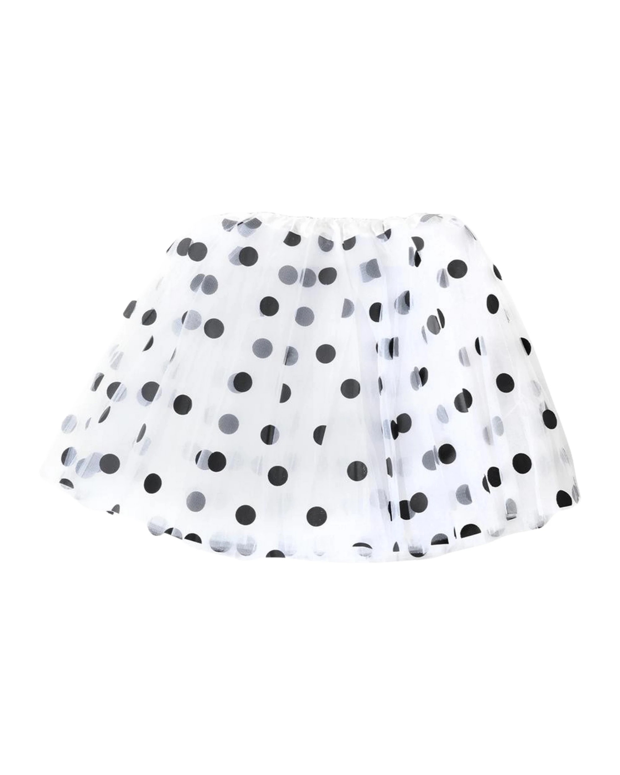 1 JD Party Childs White and Black Polka Dot Tutu - Kids 6-7, 1 of 1