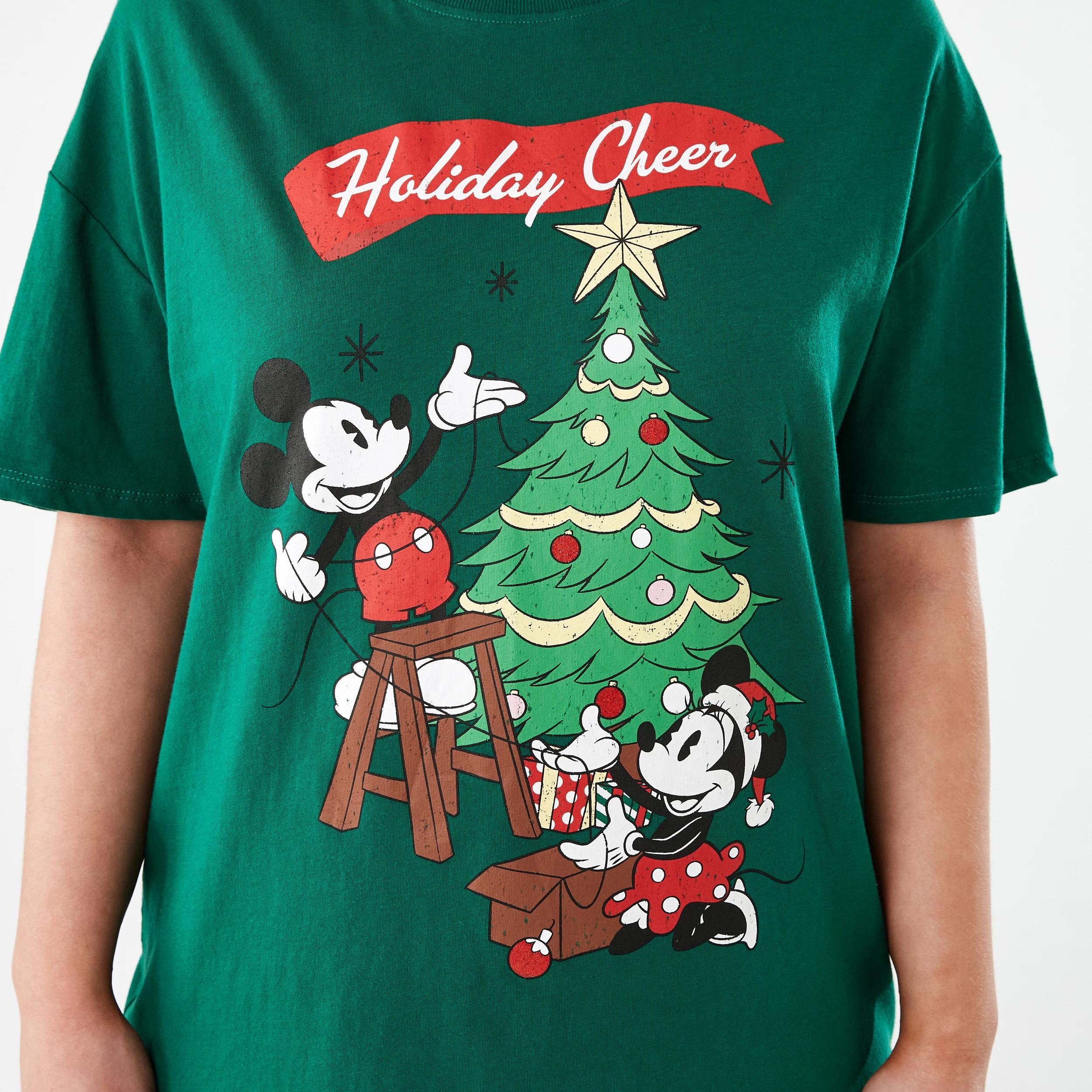 5 Short Sleeve Mickey Mouse License Christmas T-shirt MICKEY XMAS EVERGREEN, 5 of 5