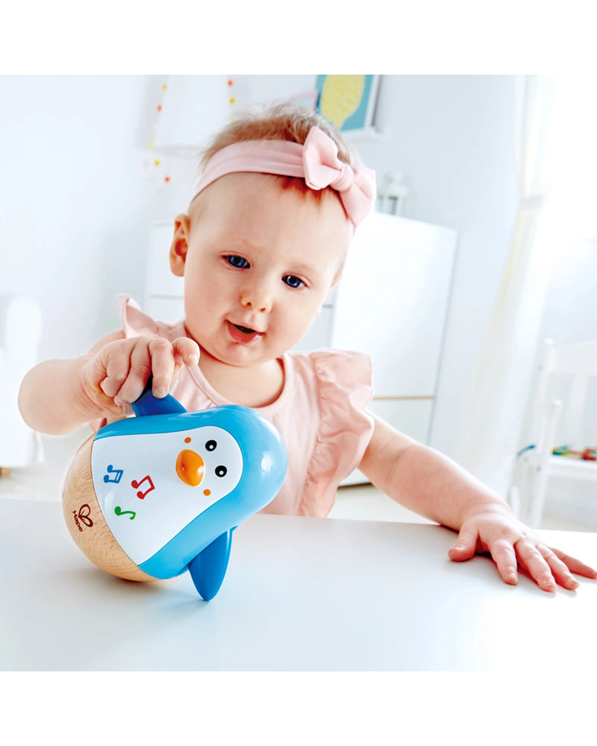 3 Hape Penguin Musical Wobbler Musical Baby Toddler Toy With Soothing Sounds - Blue, 3 of 3