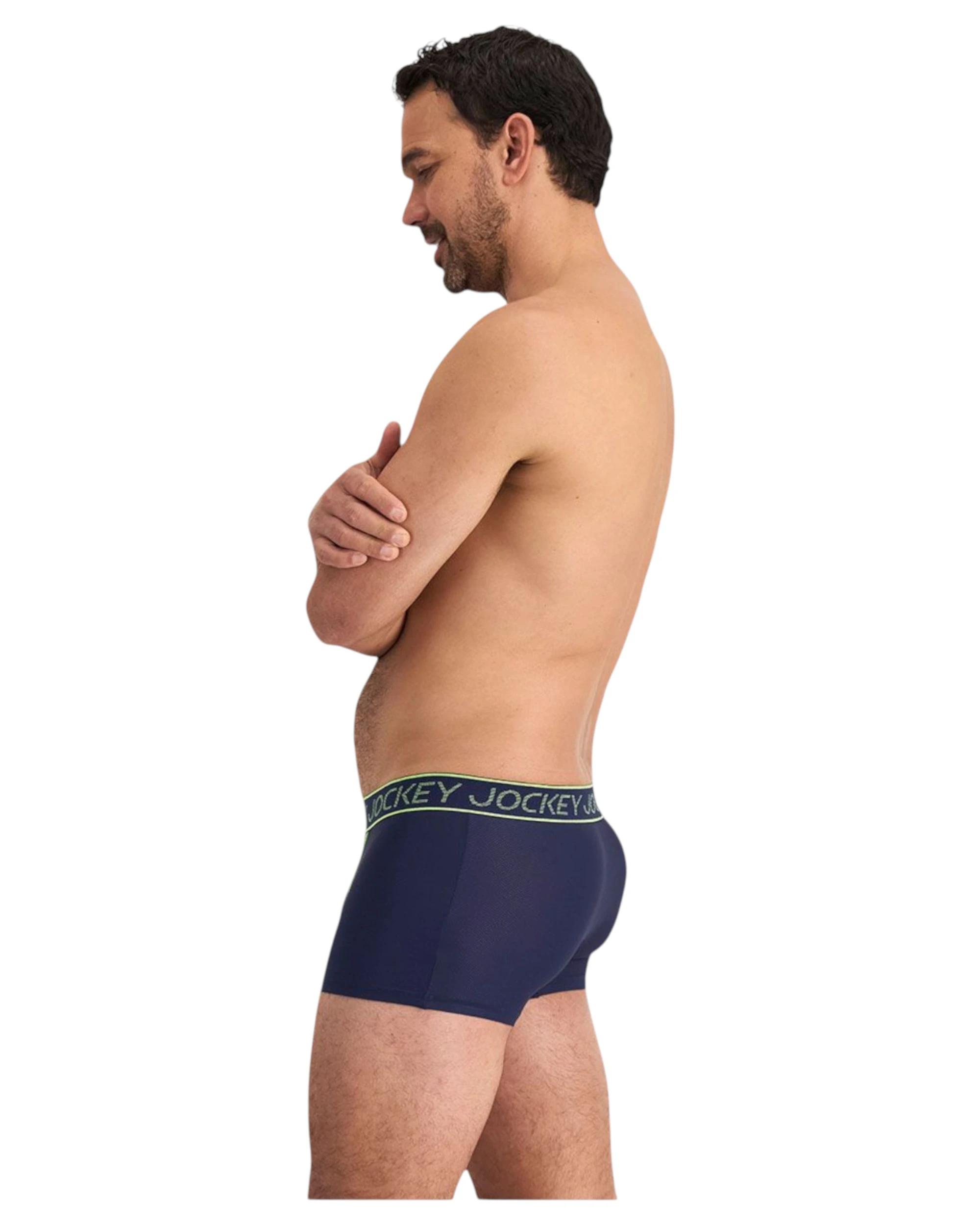 3 Jockey 5 Pack Mens Dry Impact Trunks Navy/ Green Underwear NAVY/GREEN, 3 of 4