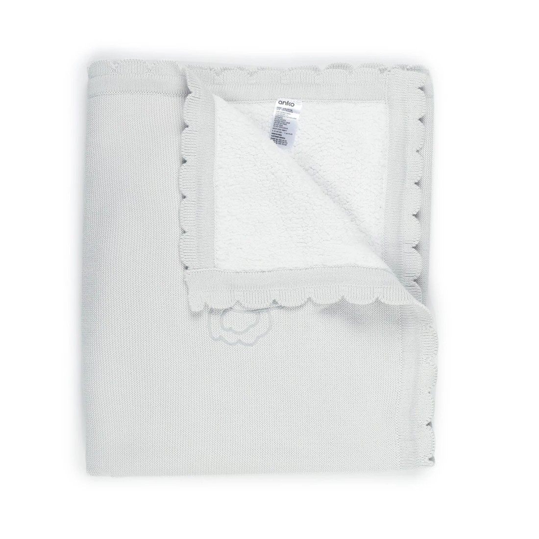 1 Scallop Edge Blanket - Grey, 1 of 5