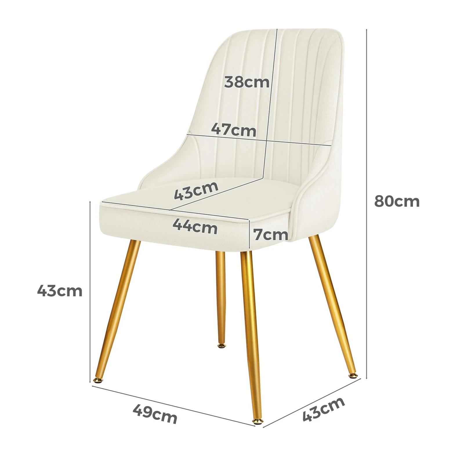 8 Alfordson 4x Dining Chairs Kitchen Accent Lounge Padded Tufted Seat Velvet - Beige, 8 of 8