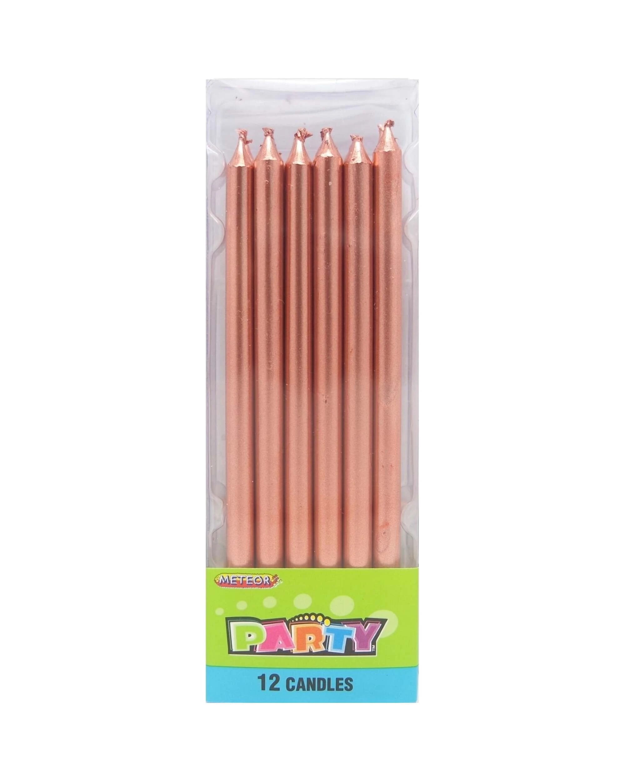 1 Meteor Rose Birthday Candles Pack of 12 - Gold, 1 of 1