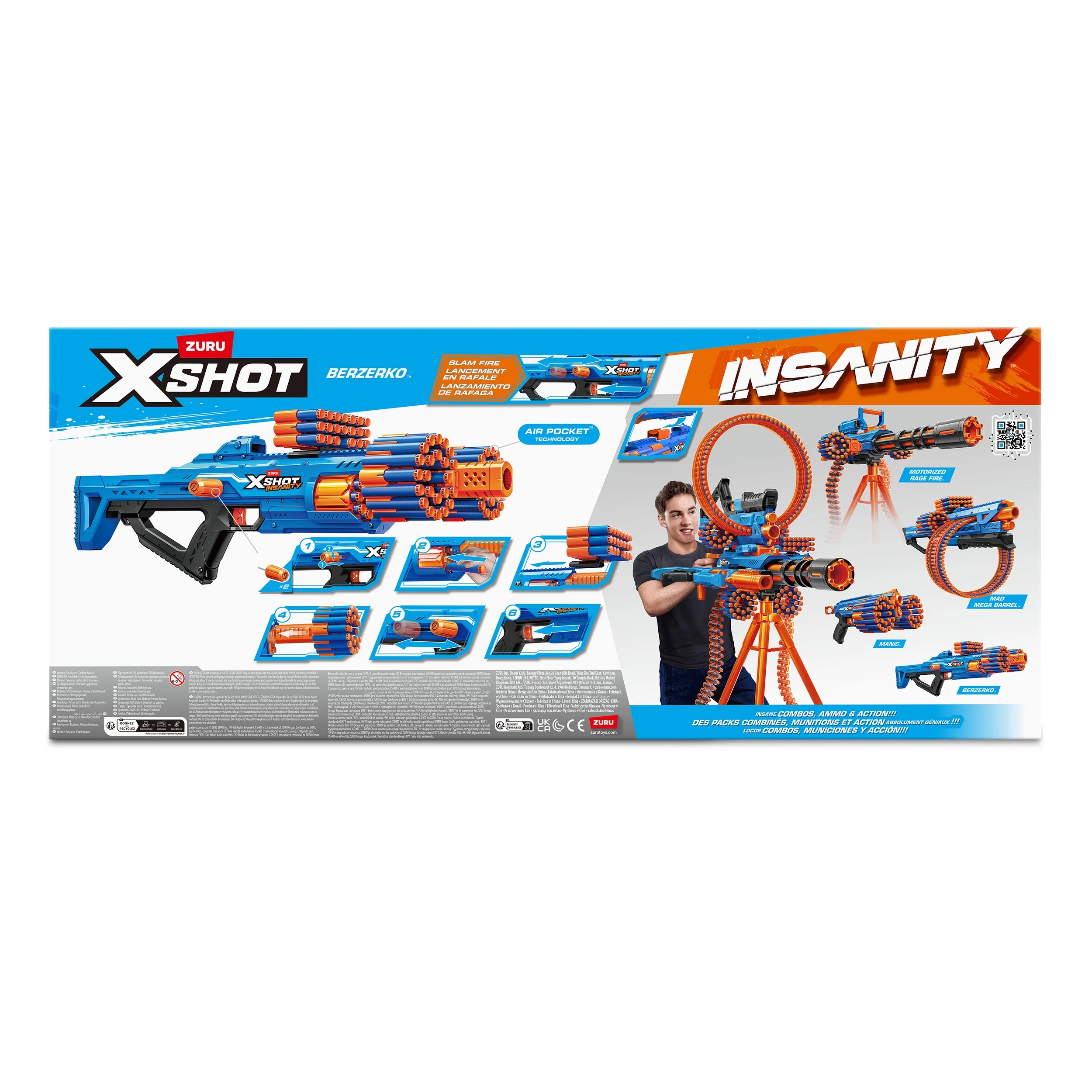 8 Zuru X-Shot Insanity Berzerko Blaster 48 Darts, 8 of 8