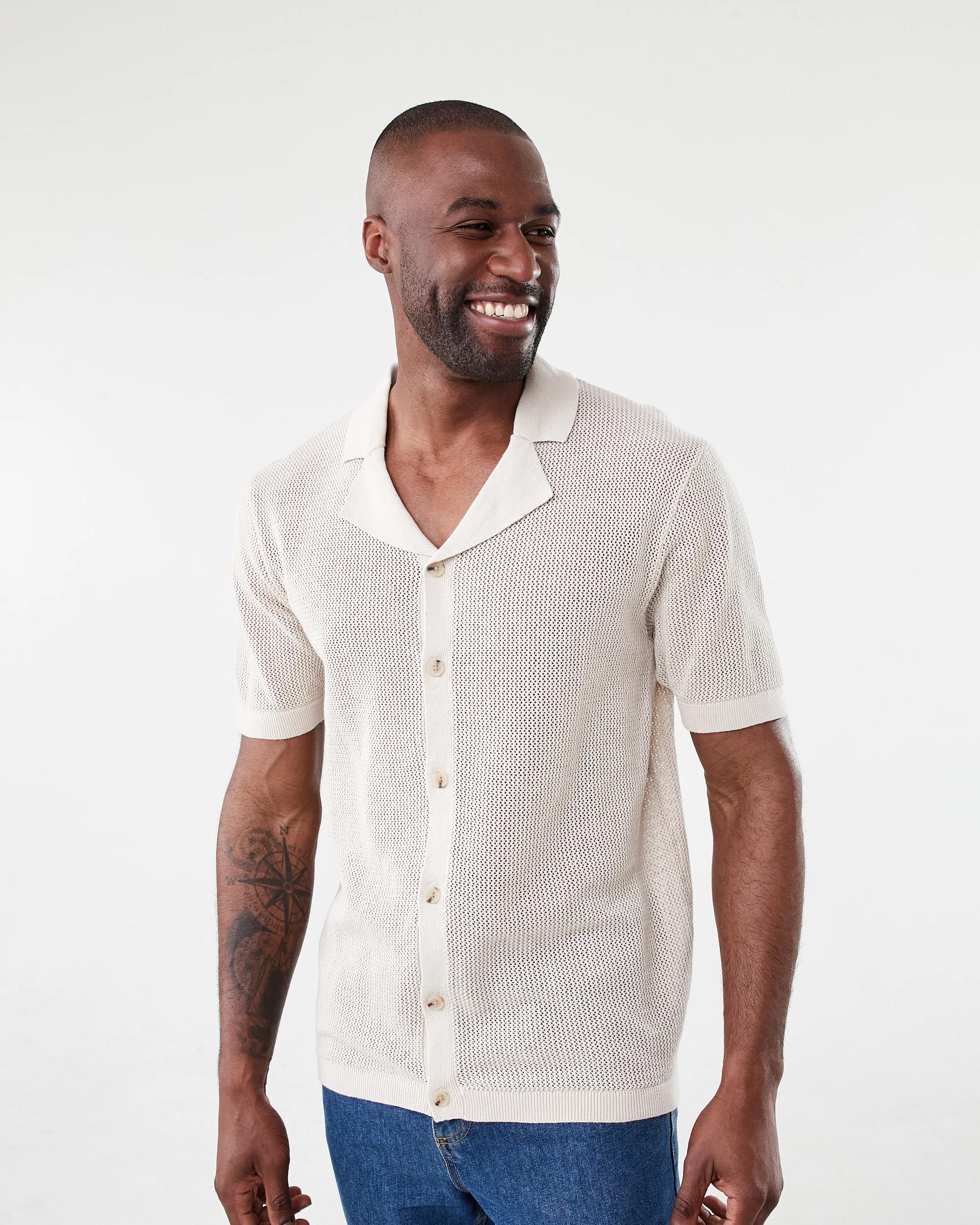 2 Short Sleeve True Knit Shirt Bge Dune, 2 of 6