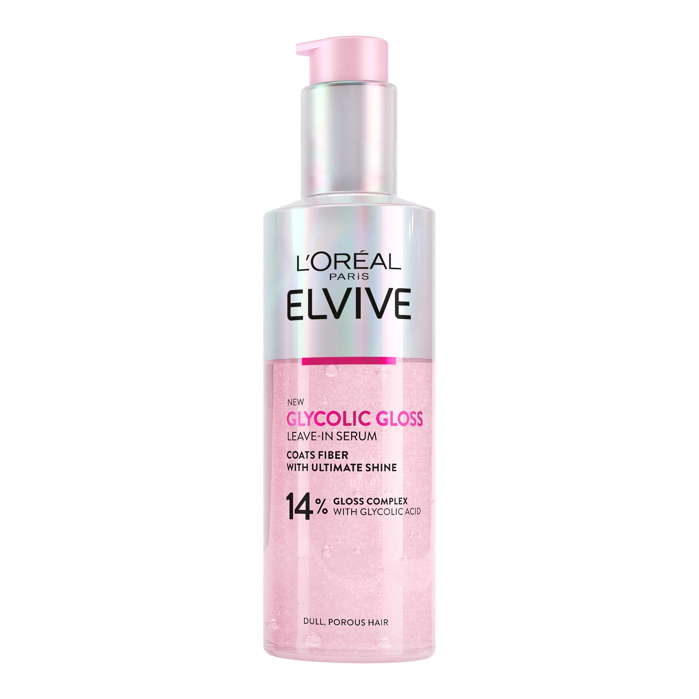 1 L'Oreal Paris Elvive Glycolic Gloss Leave-in Serum - 14% Gloss Complex with Glycolic Acid, 1 of 8